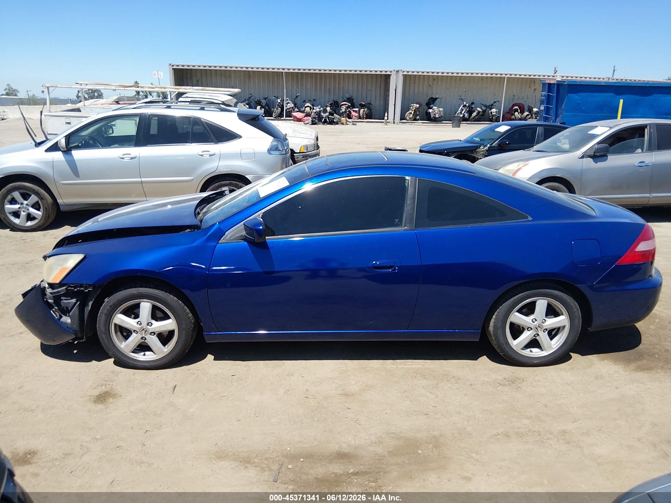 2003 Honda Accord Cpe Ex Blue vin: 1HGCM72673A007572