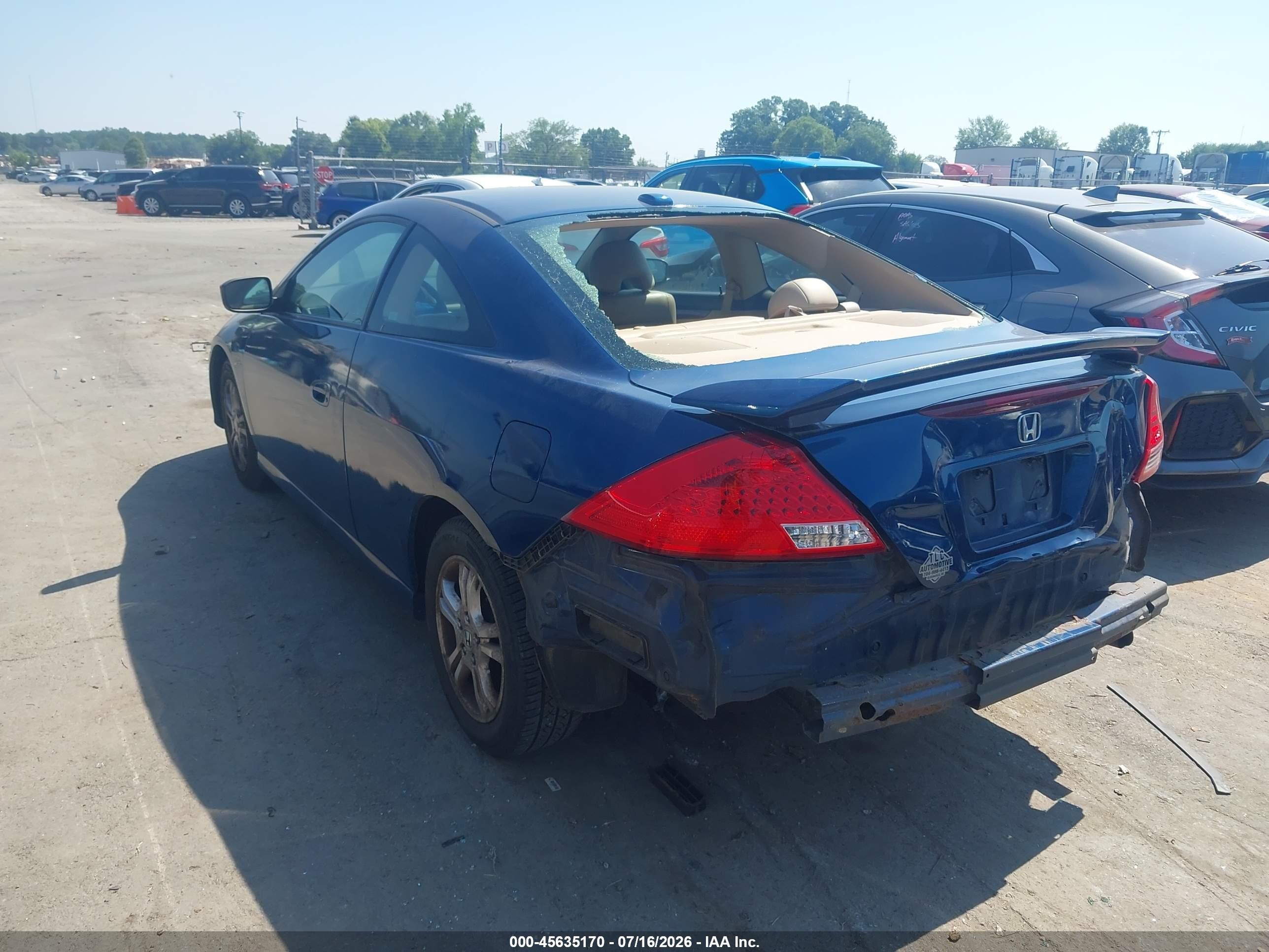 2006 Honda Accord 2.4 Ex Blue vin: 1HGCM72676A001937