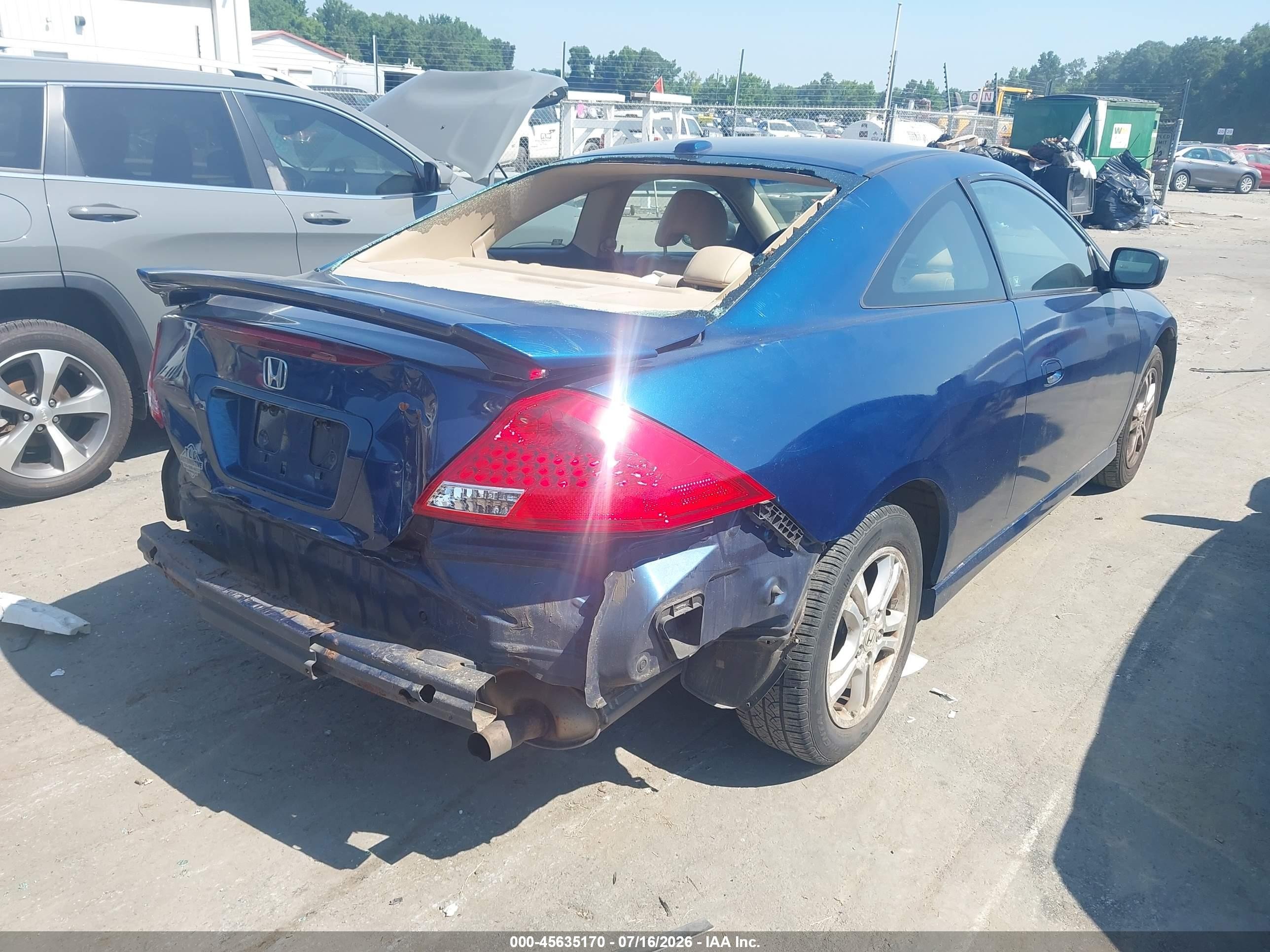 2006 Honda Accord 2.4 Ex Blue vin: 1HGCM72676A001937