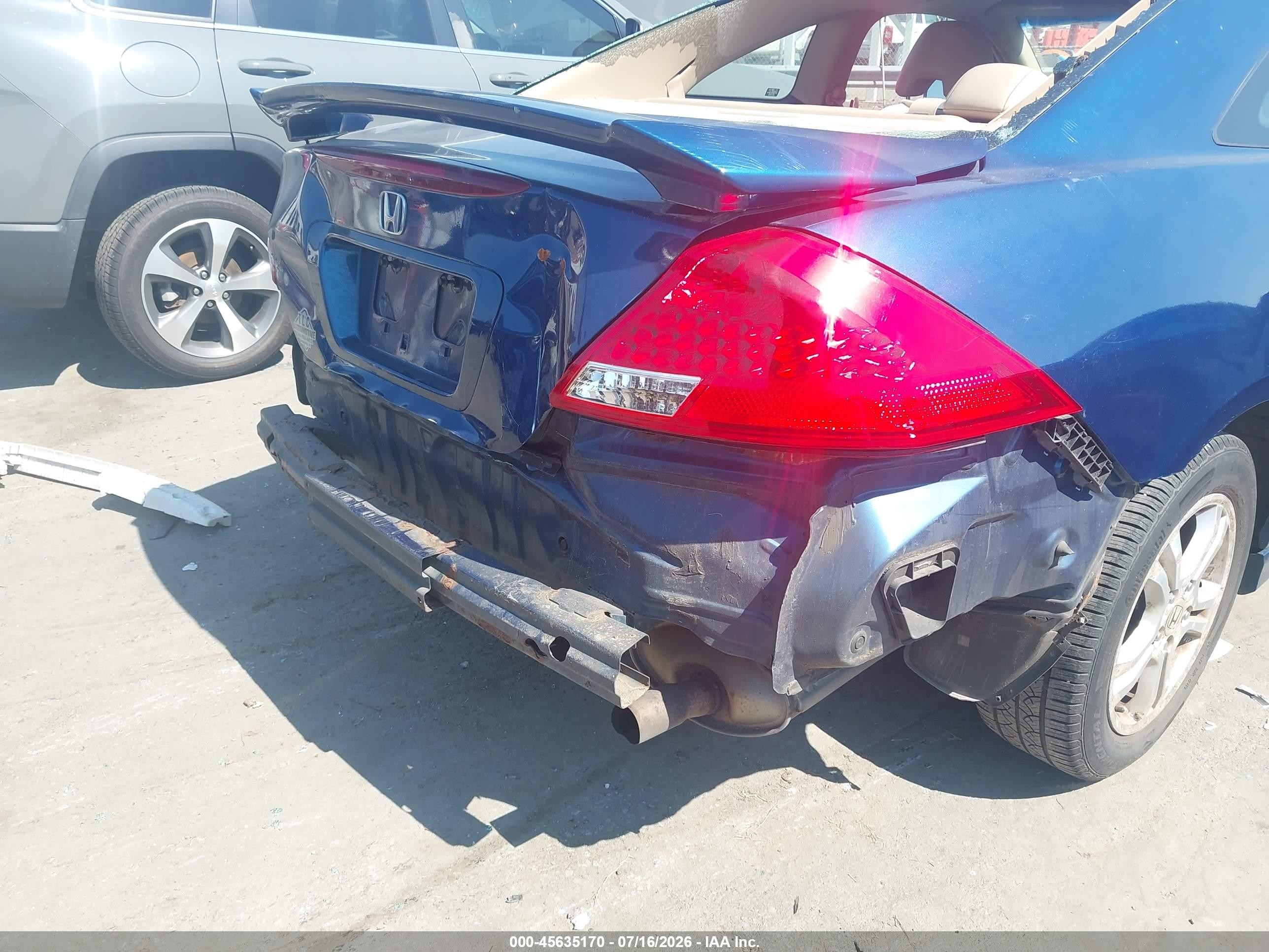 2006 Honda Accord 2.4 Ex Blue vin: 1HGCM72676A001937