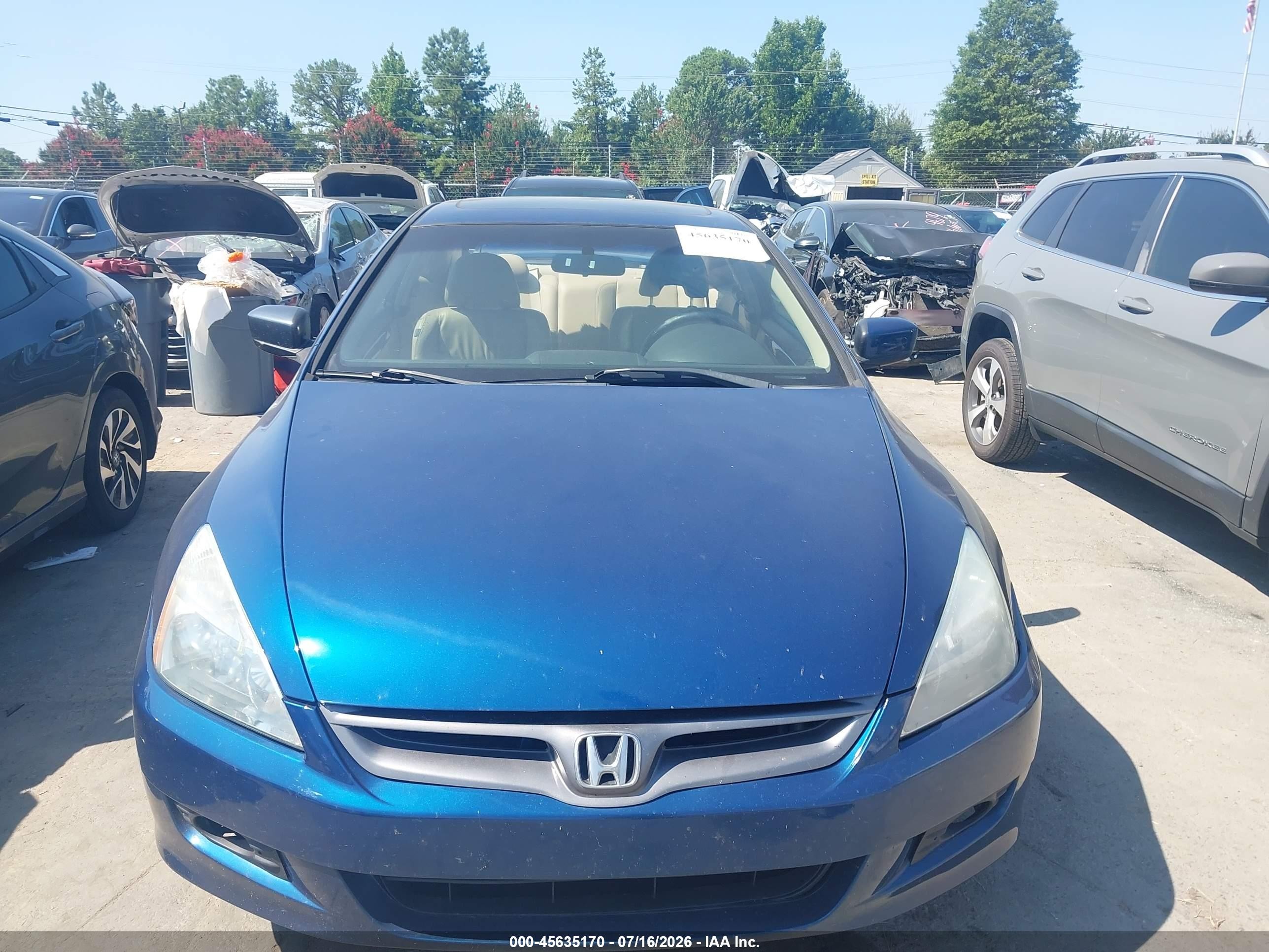 2006 Honda Accord 2.4 Ex Blue vin: 1HGCM72676A001937