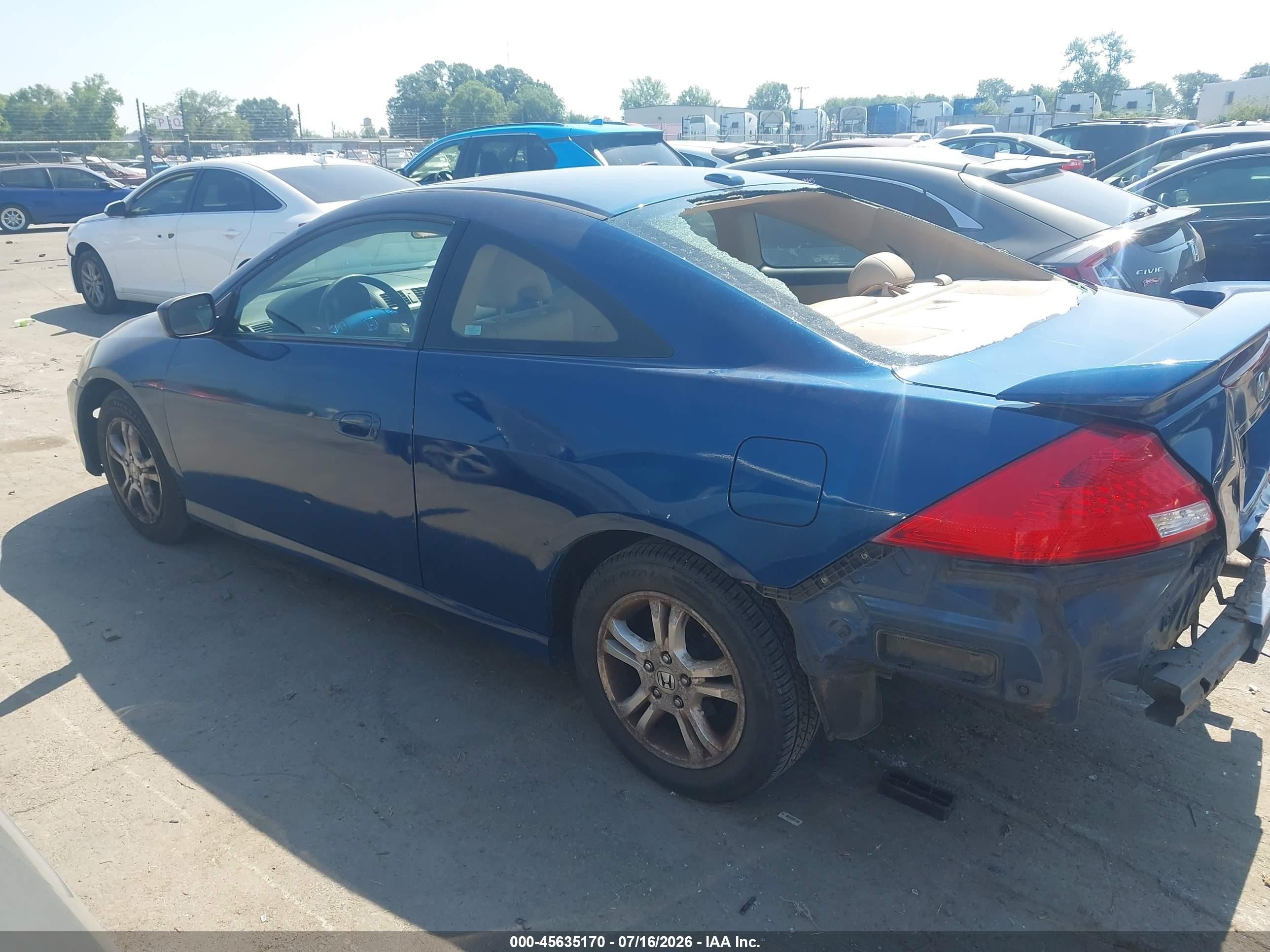 2006 Honda Accord 2.4 Ex Blue vin: 1HGCM72676A001937