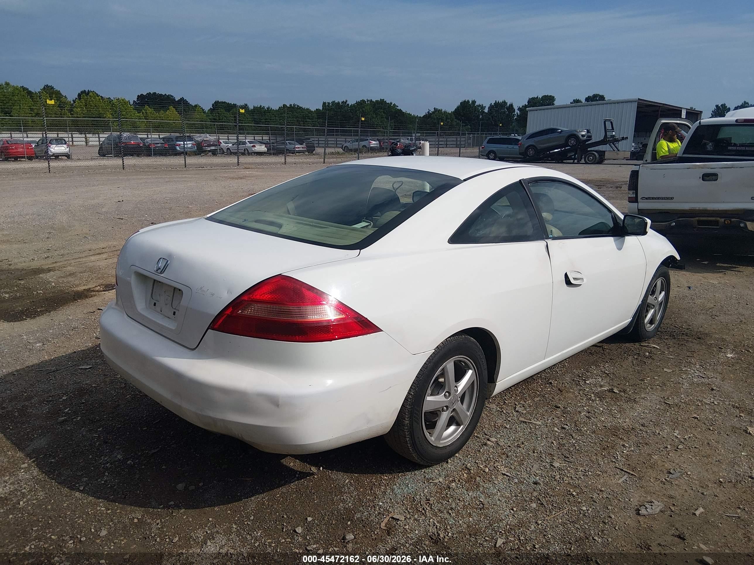 2003 Honda Accord Ex White vin: 1HGCM726X3A001989