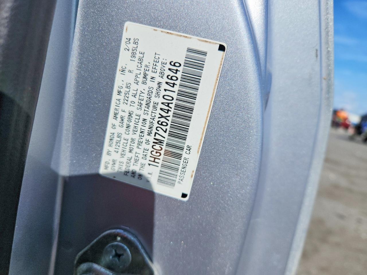 2004 Honda Accord Ex Silver vin: 1HGCM726X4A014646