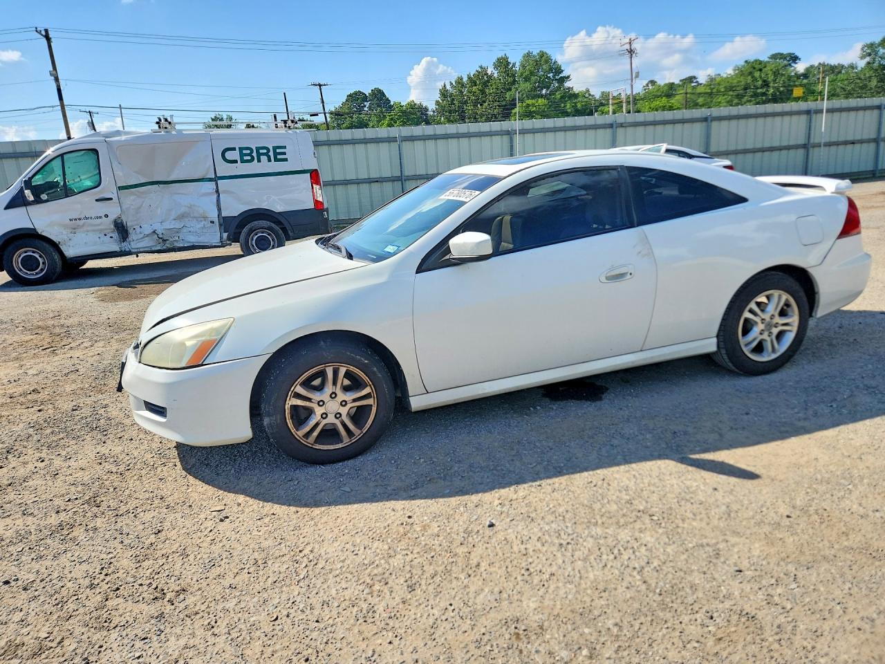 2007 Honda Accord Ex White vin: 1HGCM72707A007640