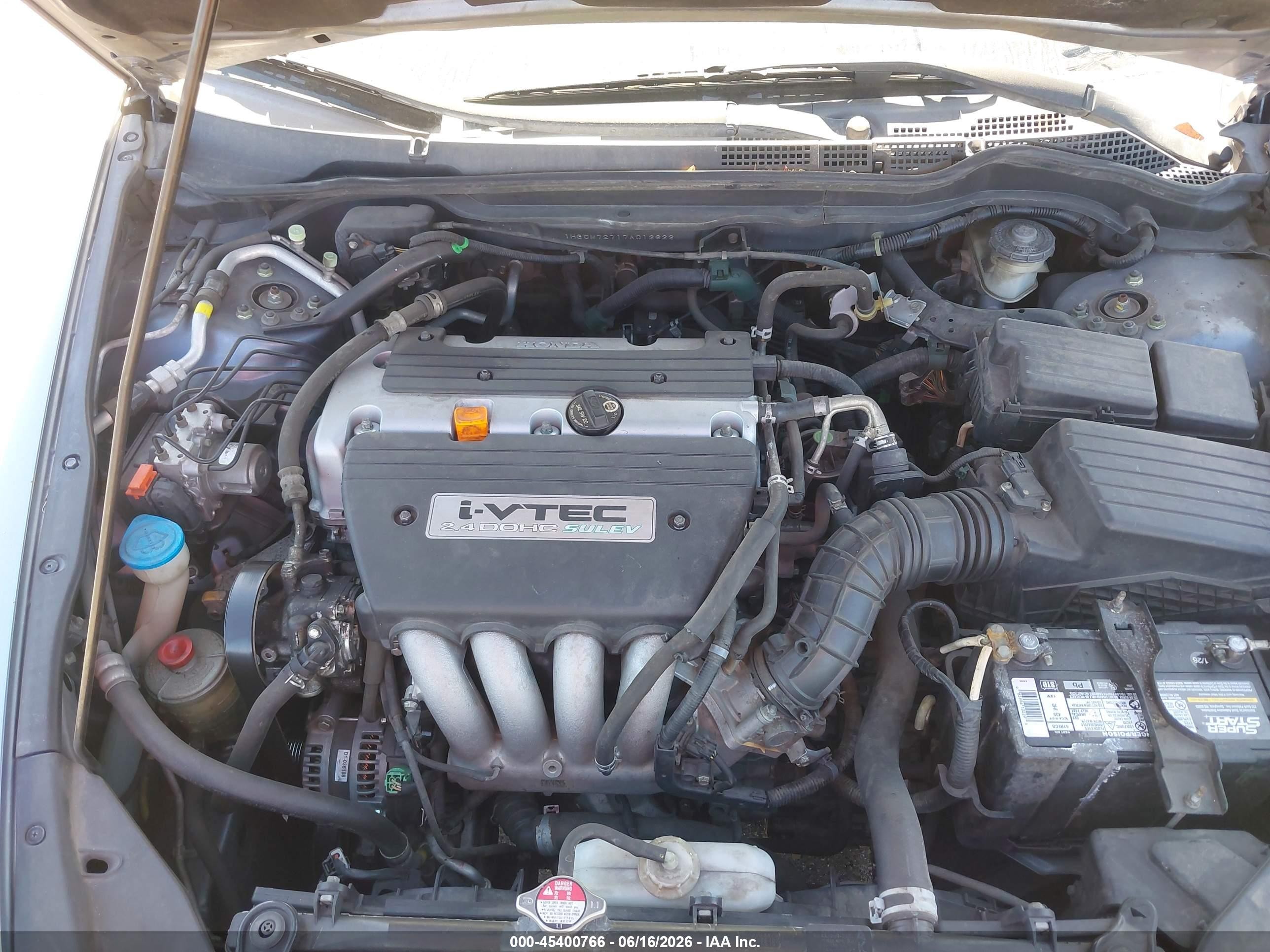 2007 Honda Accord 2.4 Ex Light Blue vin: 1HGCM72717A012622