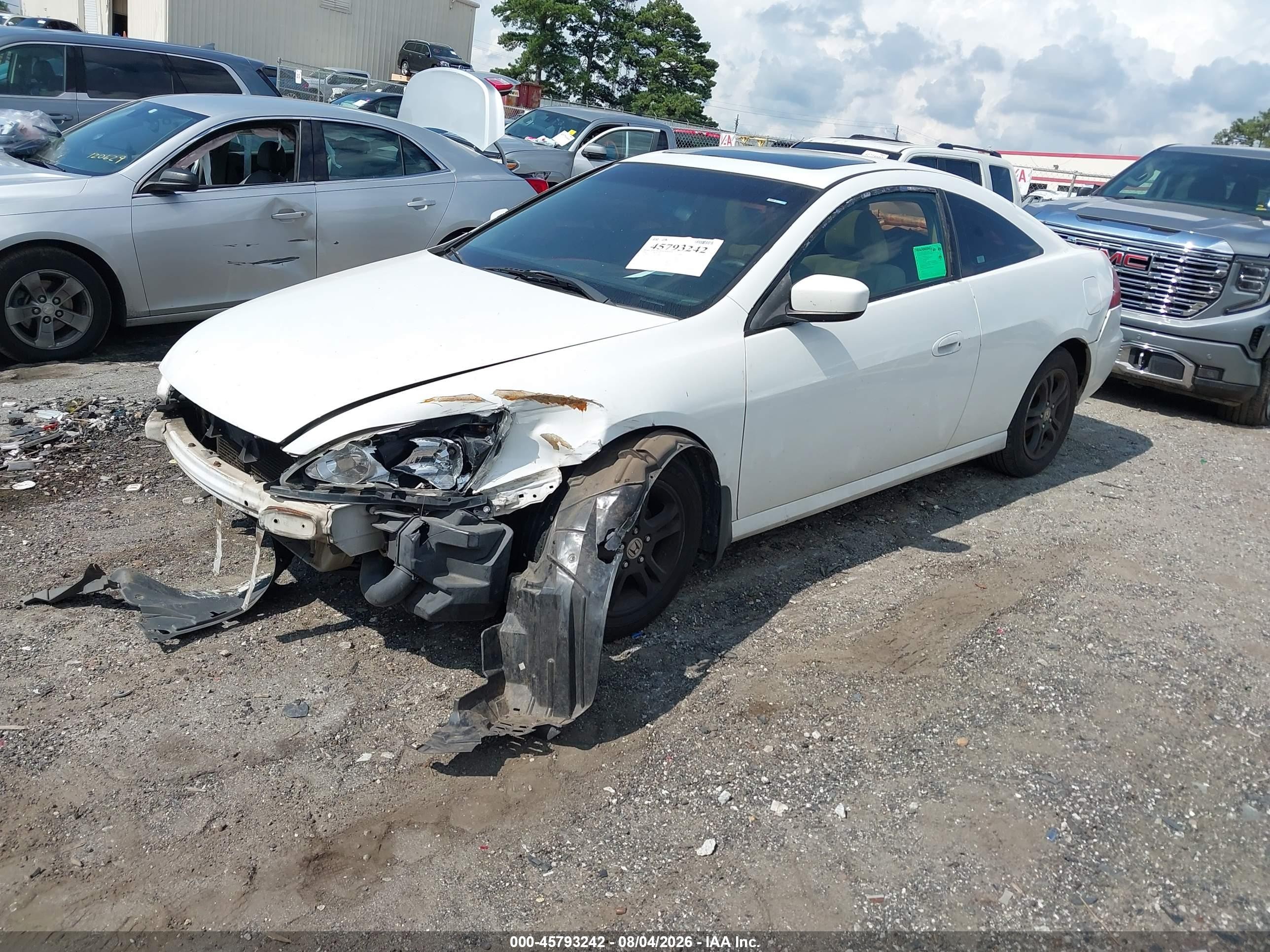2006 Honda Accord 2.4 Ex White vin: 1HGCM72726A014880