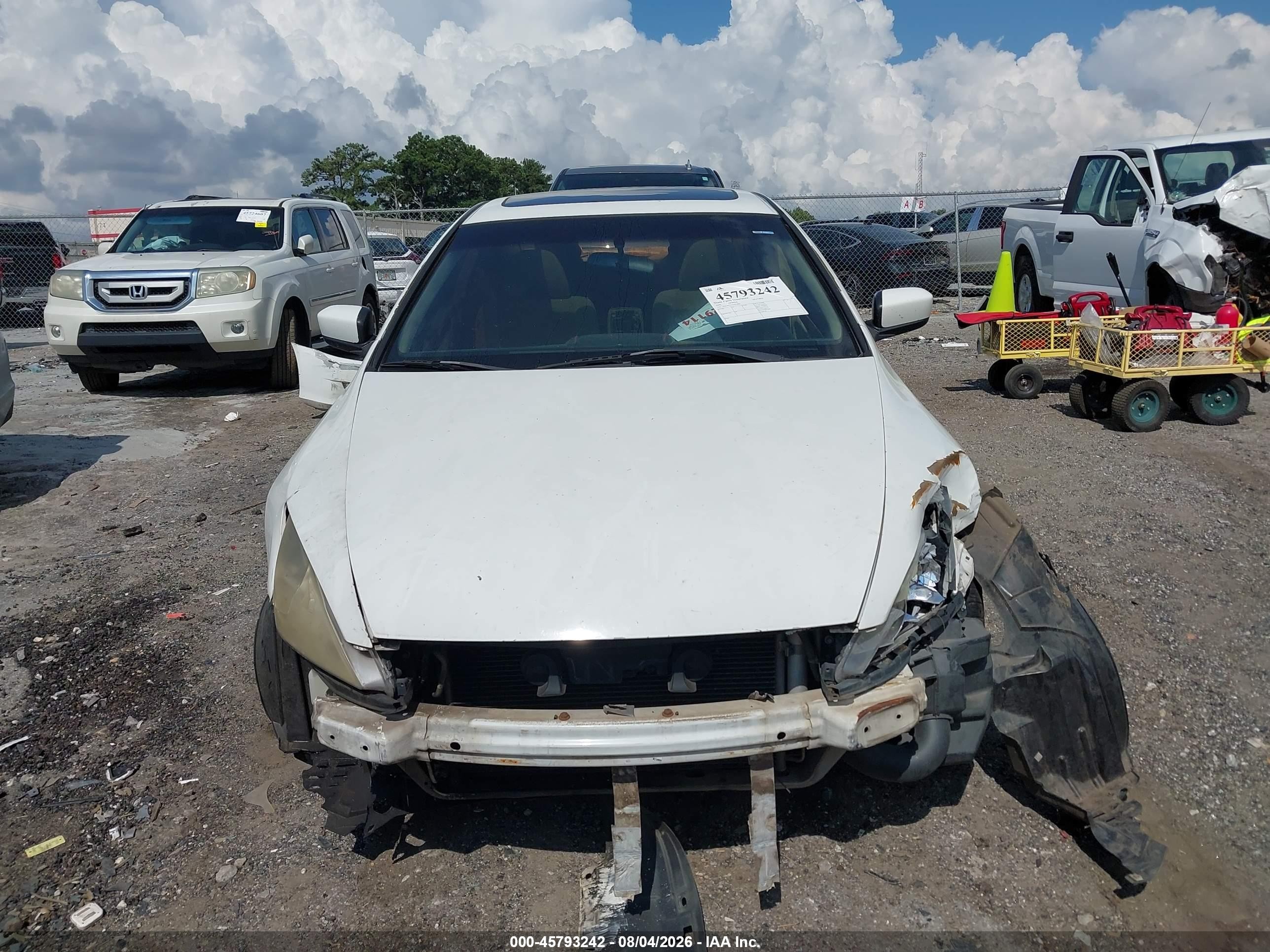 2006 Honda Accord 2.4 Ex White vin: 1HGCM72726A014880