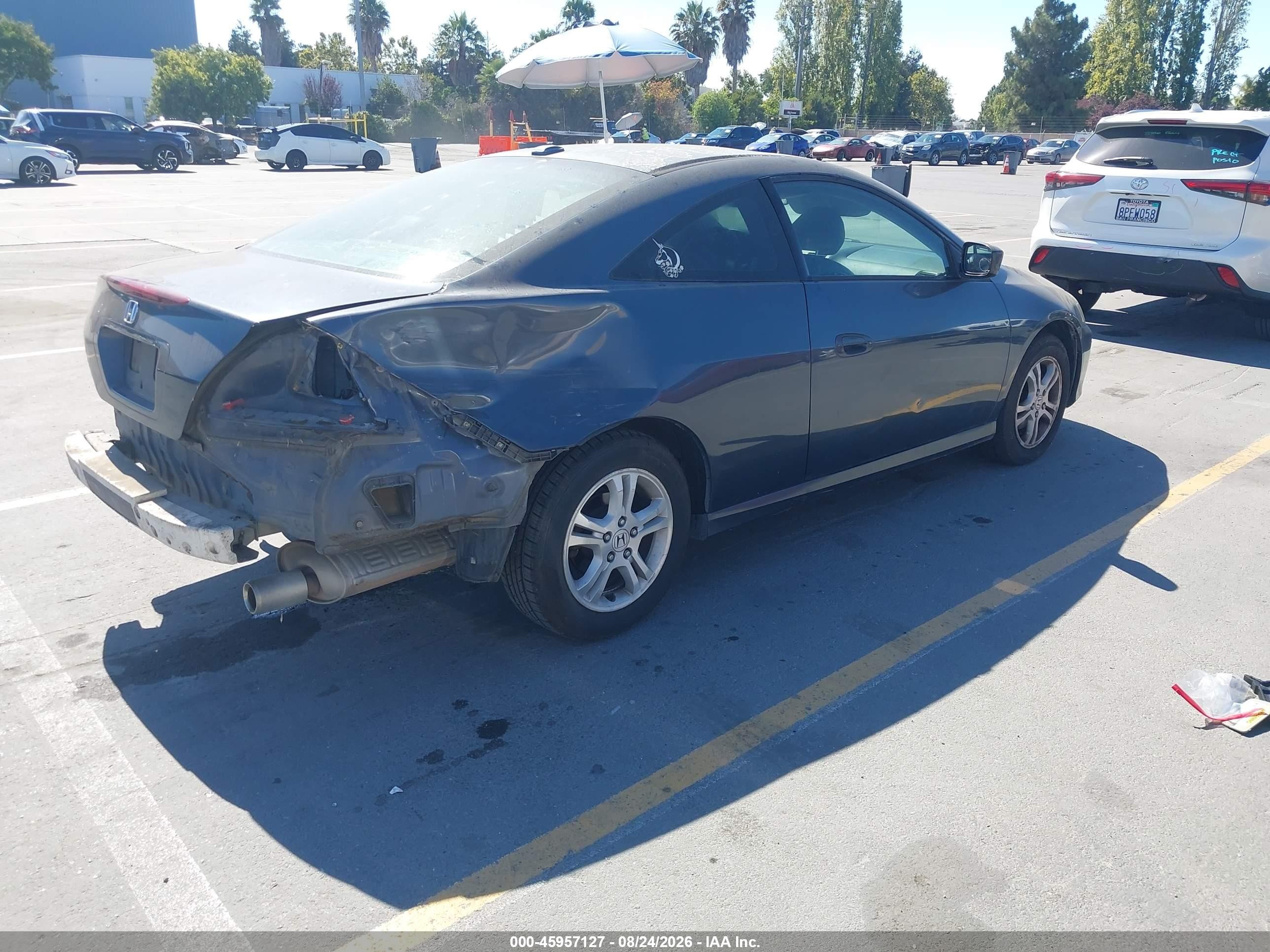 2007 Honda Accord 2.4 Ex Gray vin: 1HGCM72747A011254