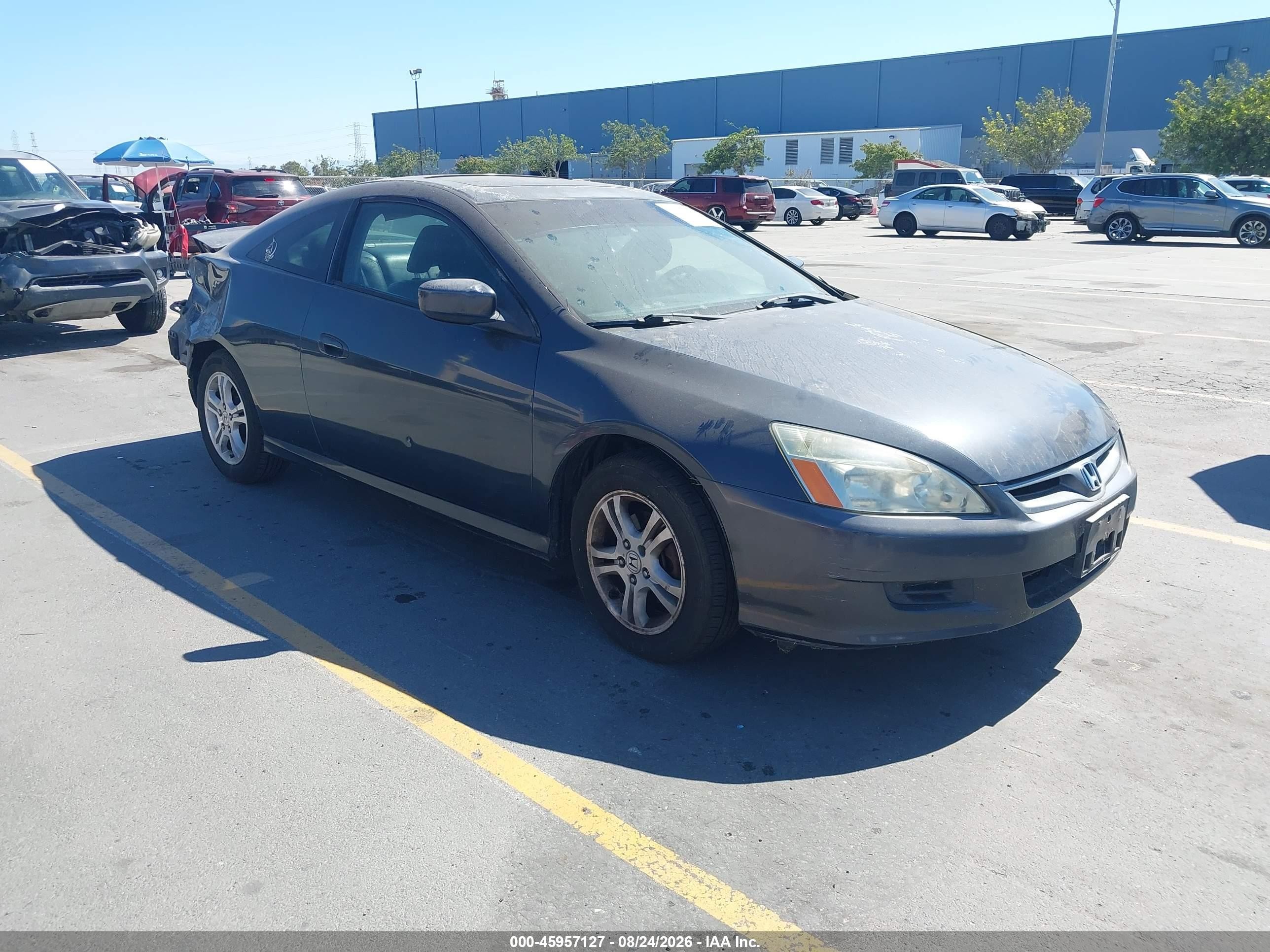 2007 Honda Accord 2.4 Ex Gray vin: 1HGCM72747A011254