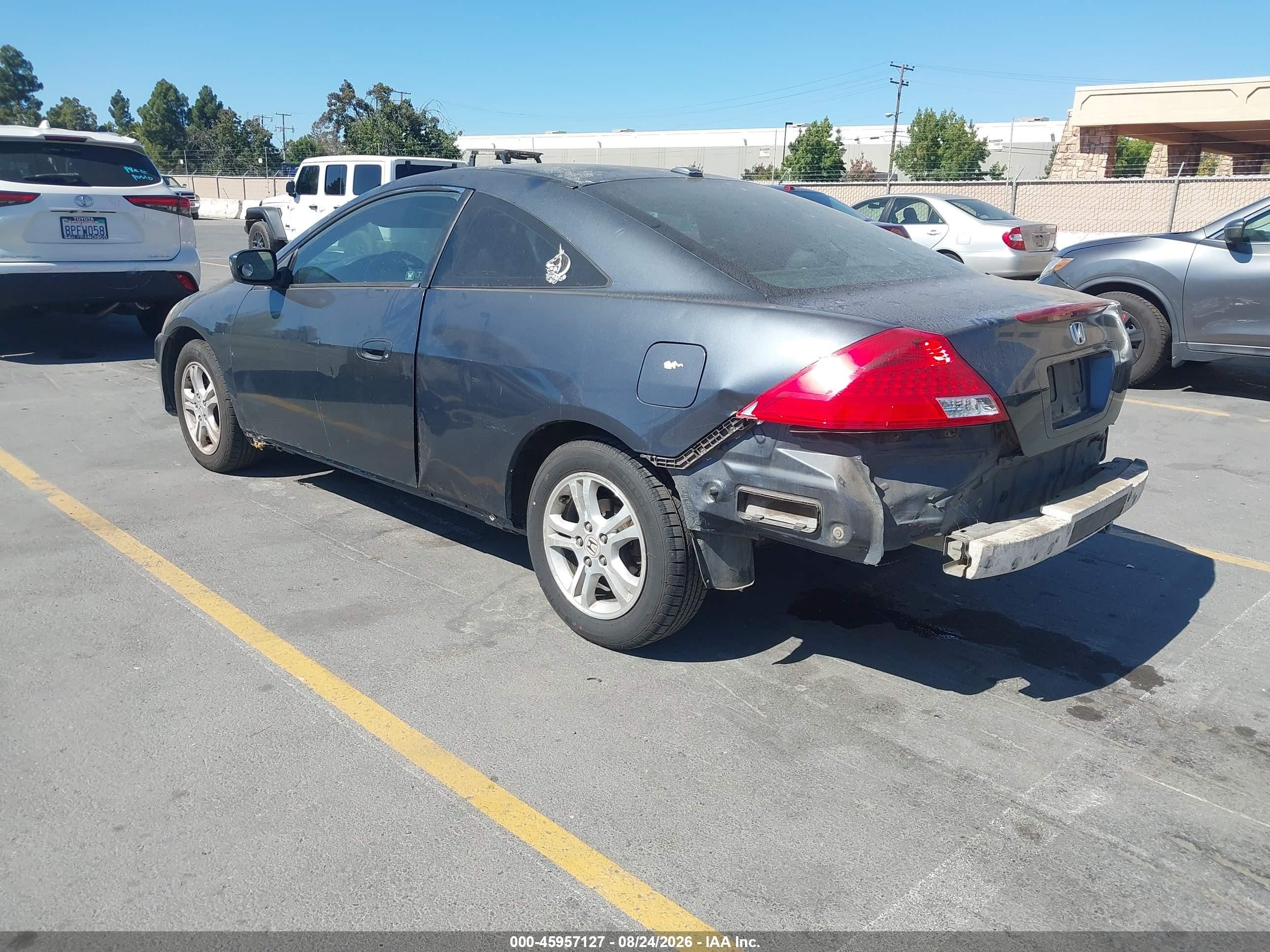 2007 Honda Accord 2.4 Ex Gray vin: 1HGCM72747A011254