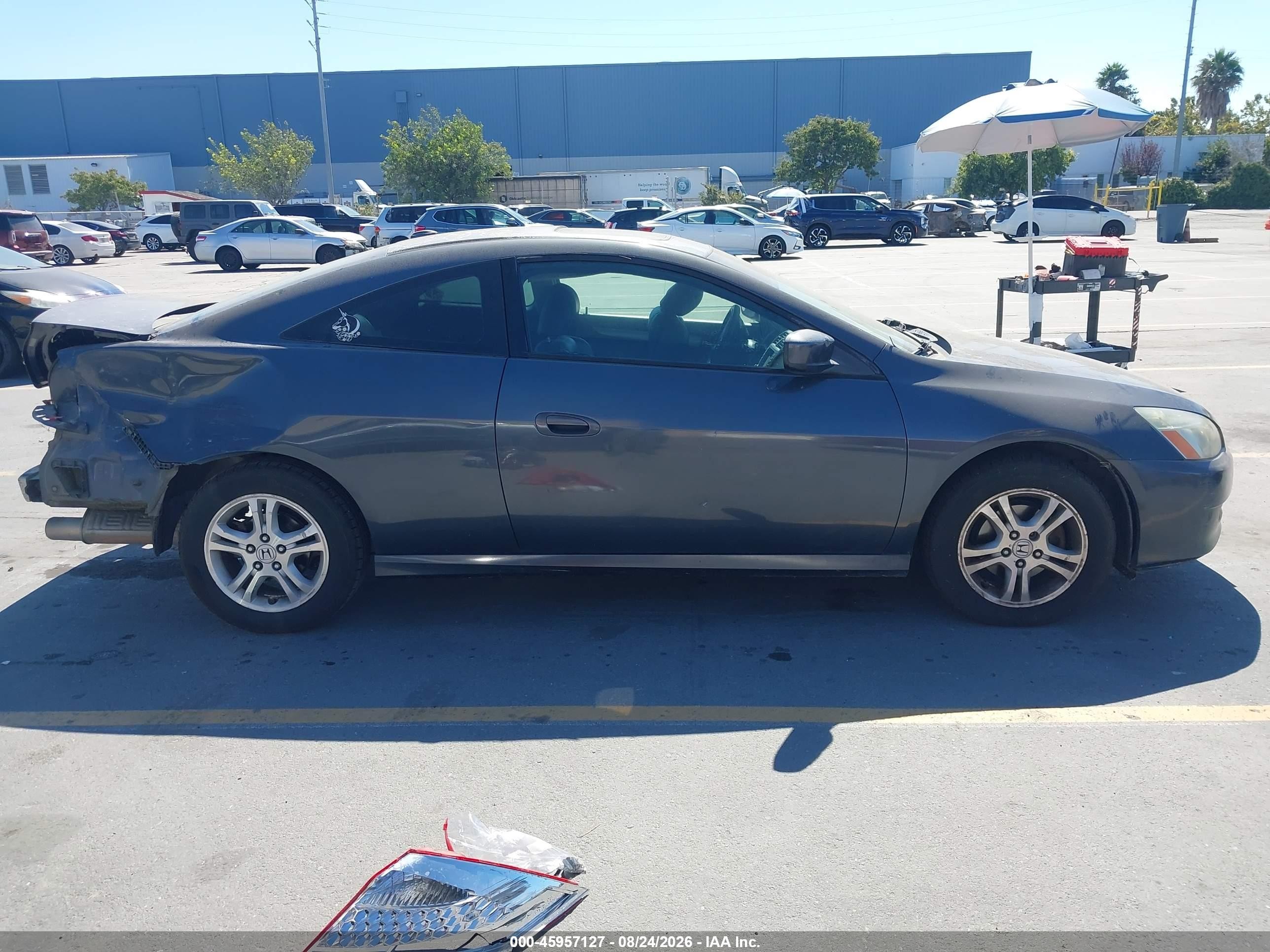 2007 Honda Accord 2.4 Ex Gray vin: 1HGCM72747A011254