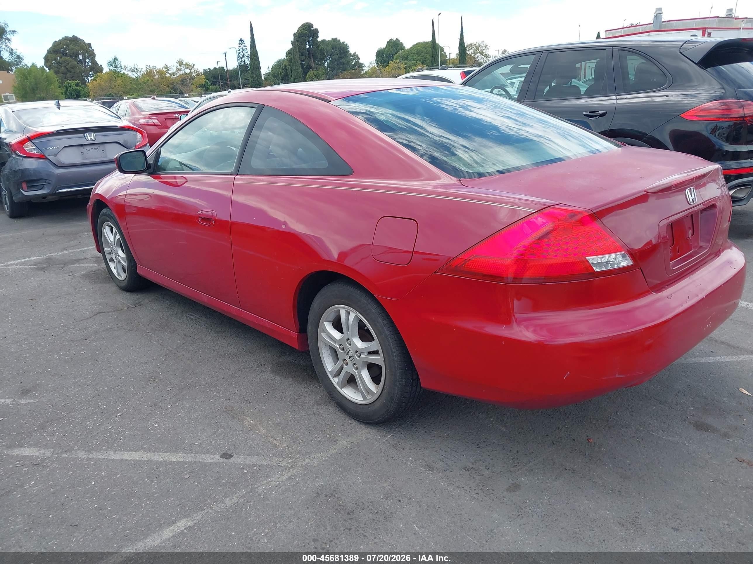2007 Honda Accord 2.4 Ex Red vin: 1HGCM72757A016429