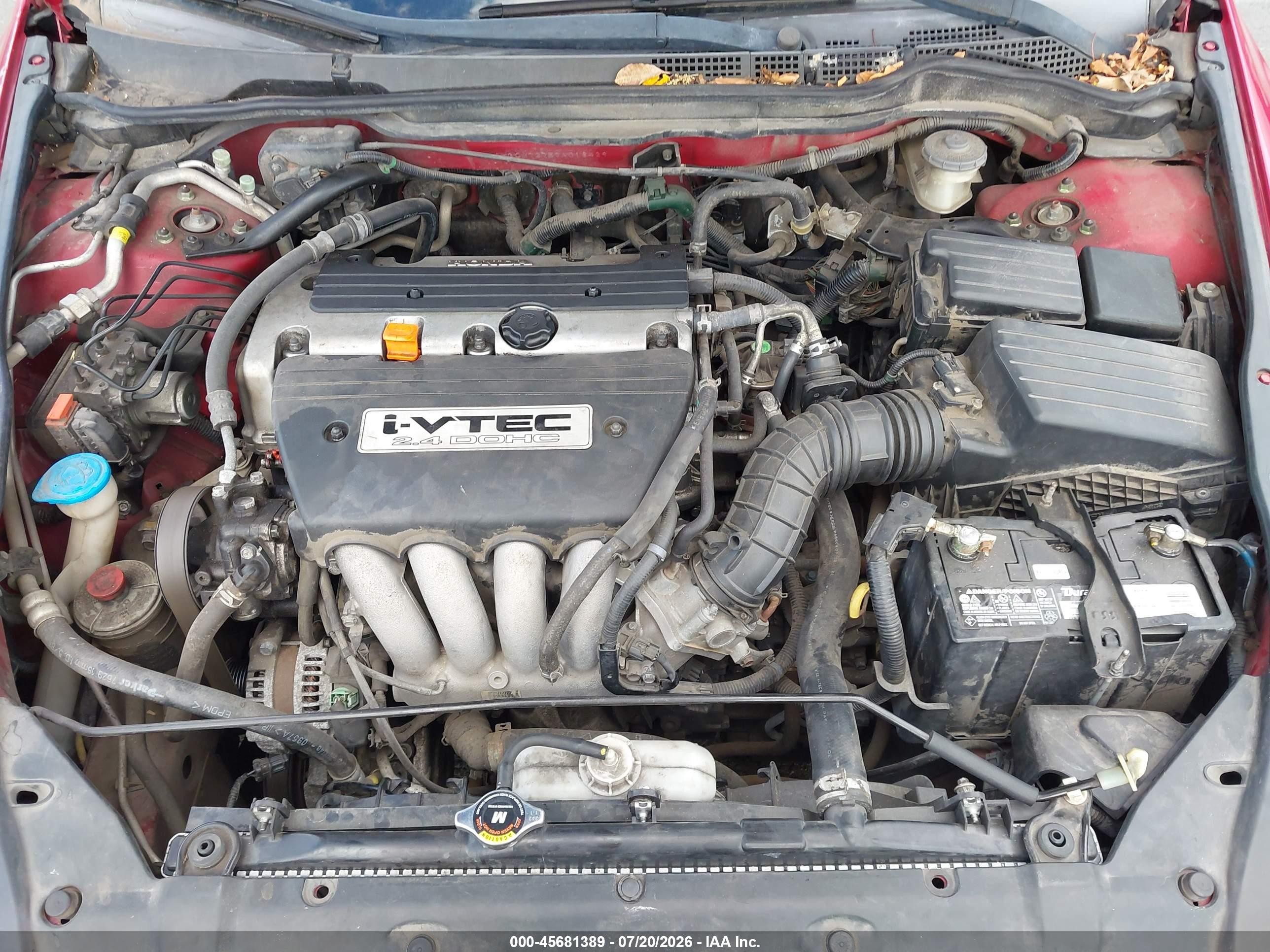 2007 Honda Accord 2.4 Ex Red vin: 1HGCM72757A016429