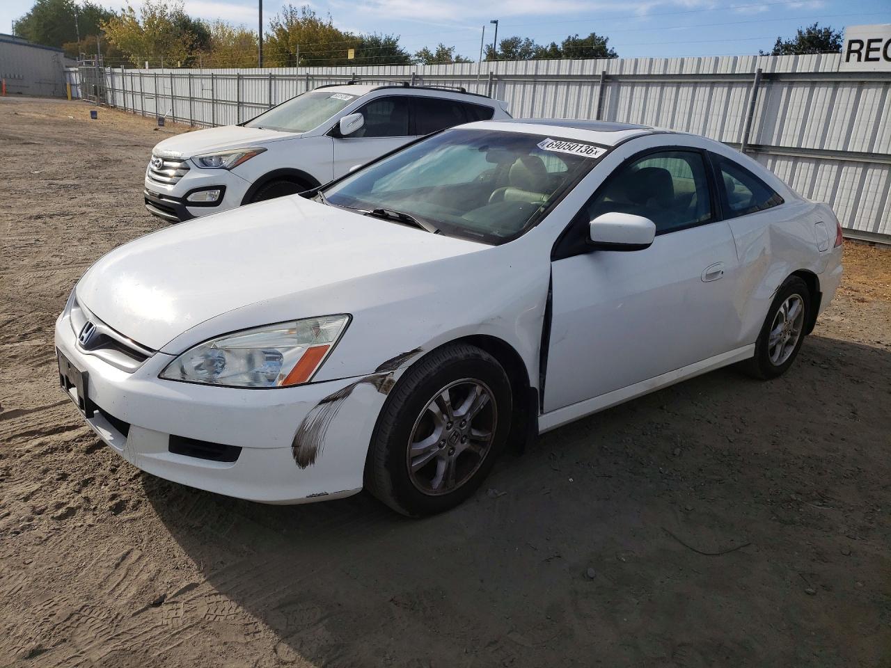 2006 Honda Accord Ex White vin: 1HGCM72786A023020