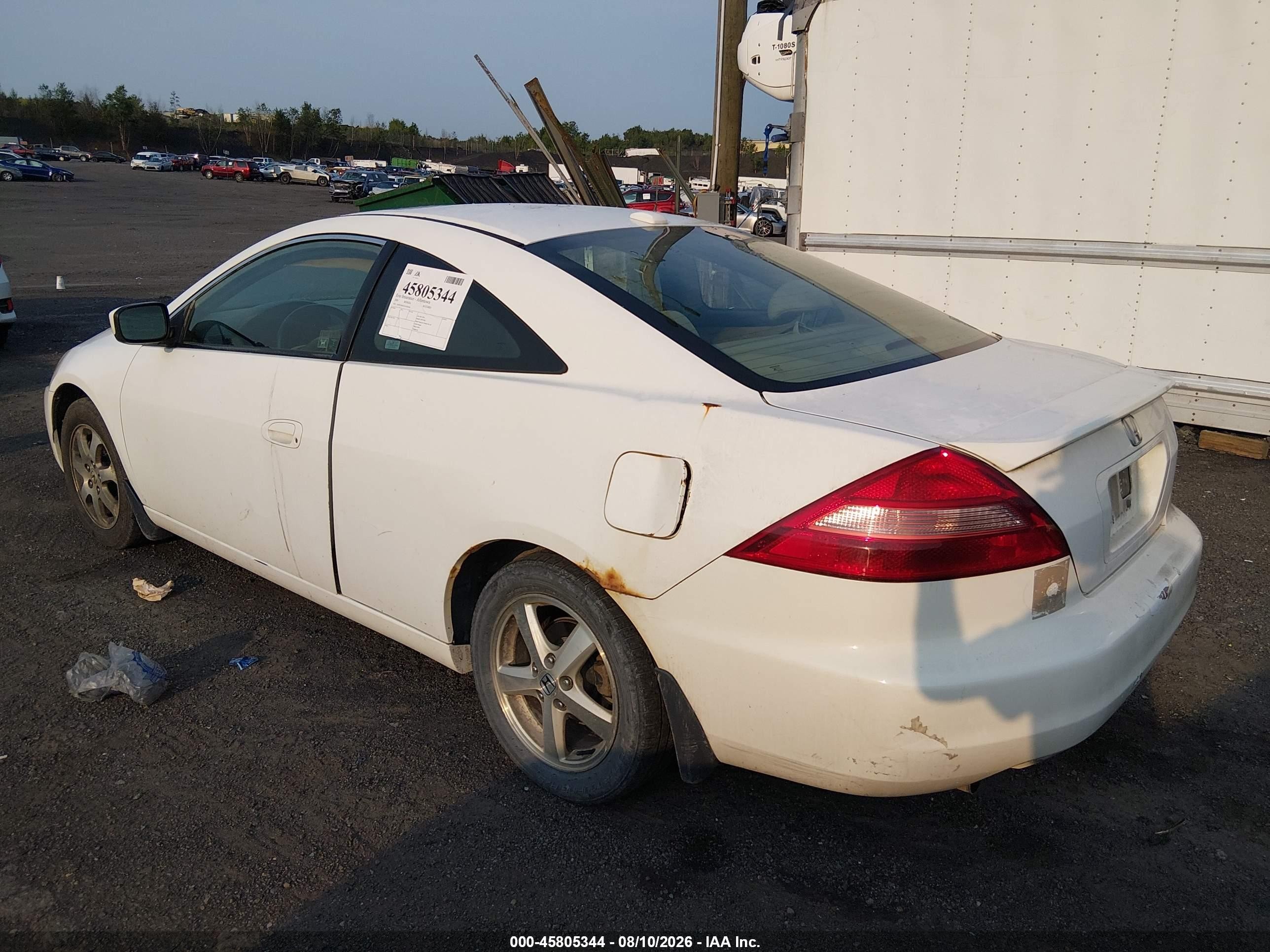 2005 Honda Accord 3.0 Ex White vin: 1HGCM81625A016416