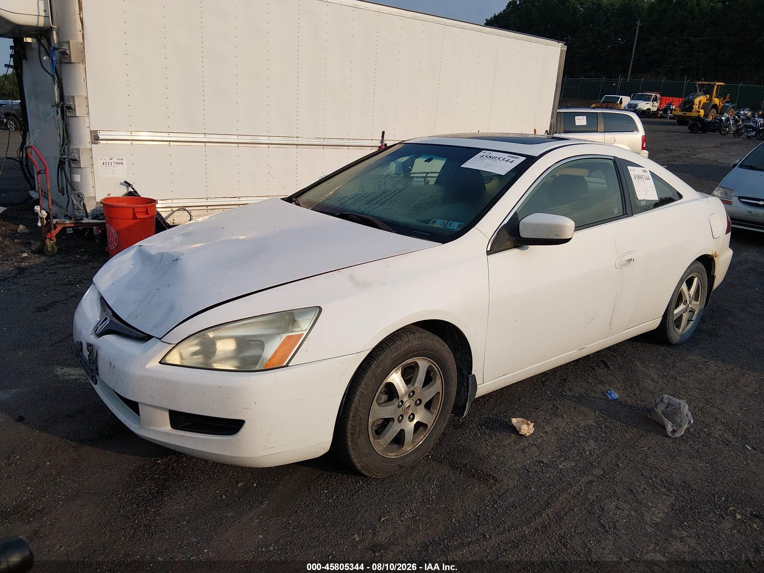 2005 Honda Accord 3.0 Ex White vin: 1HGCM81625A016416