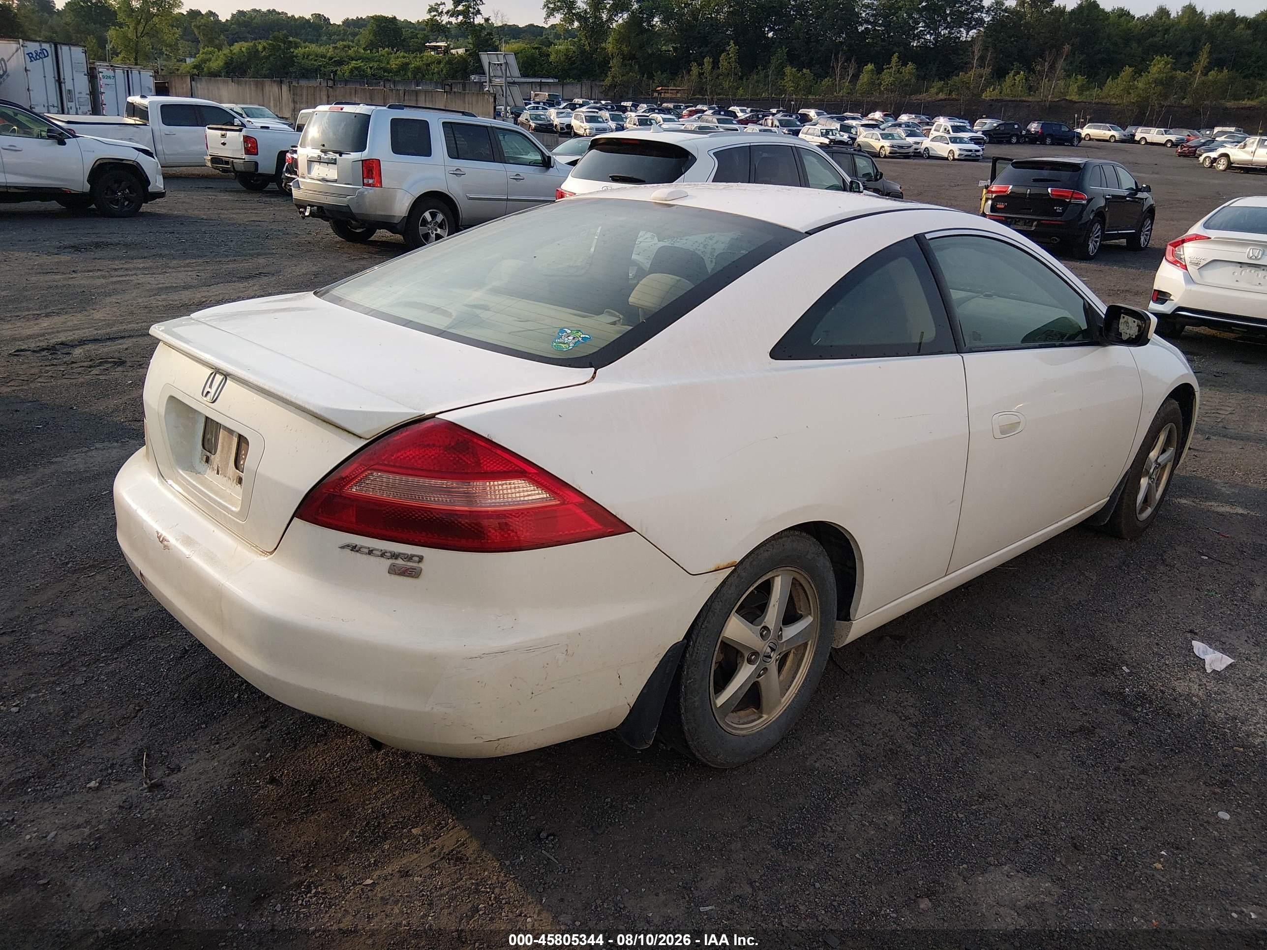 2005 Honda Accord 3.0 Ex White vin: 1HGCM81625A016416