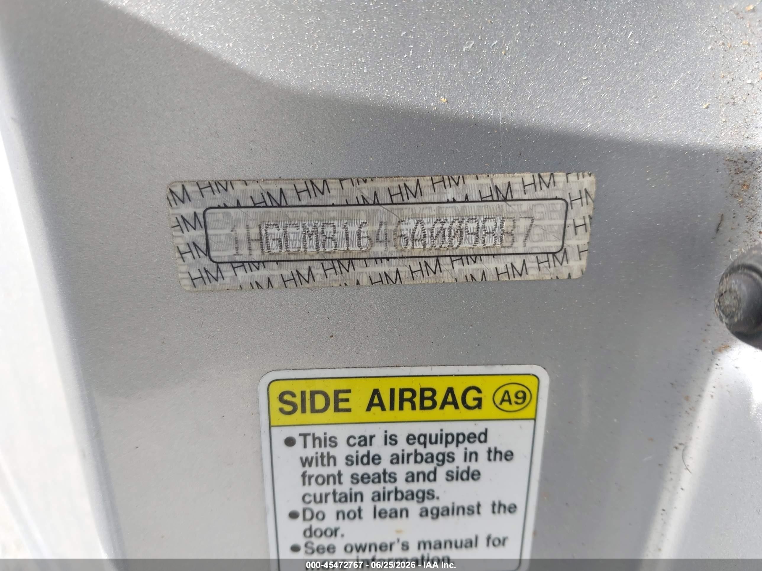 2006 Honda Accord 3.0 Ex Silver vin: 1HGCM81646A009887