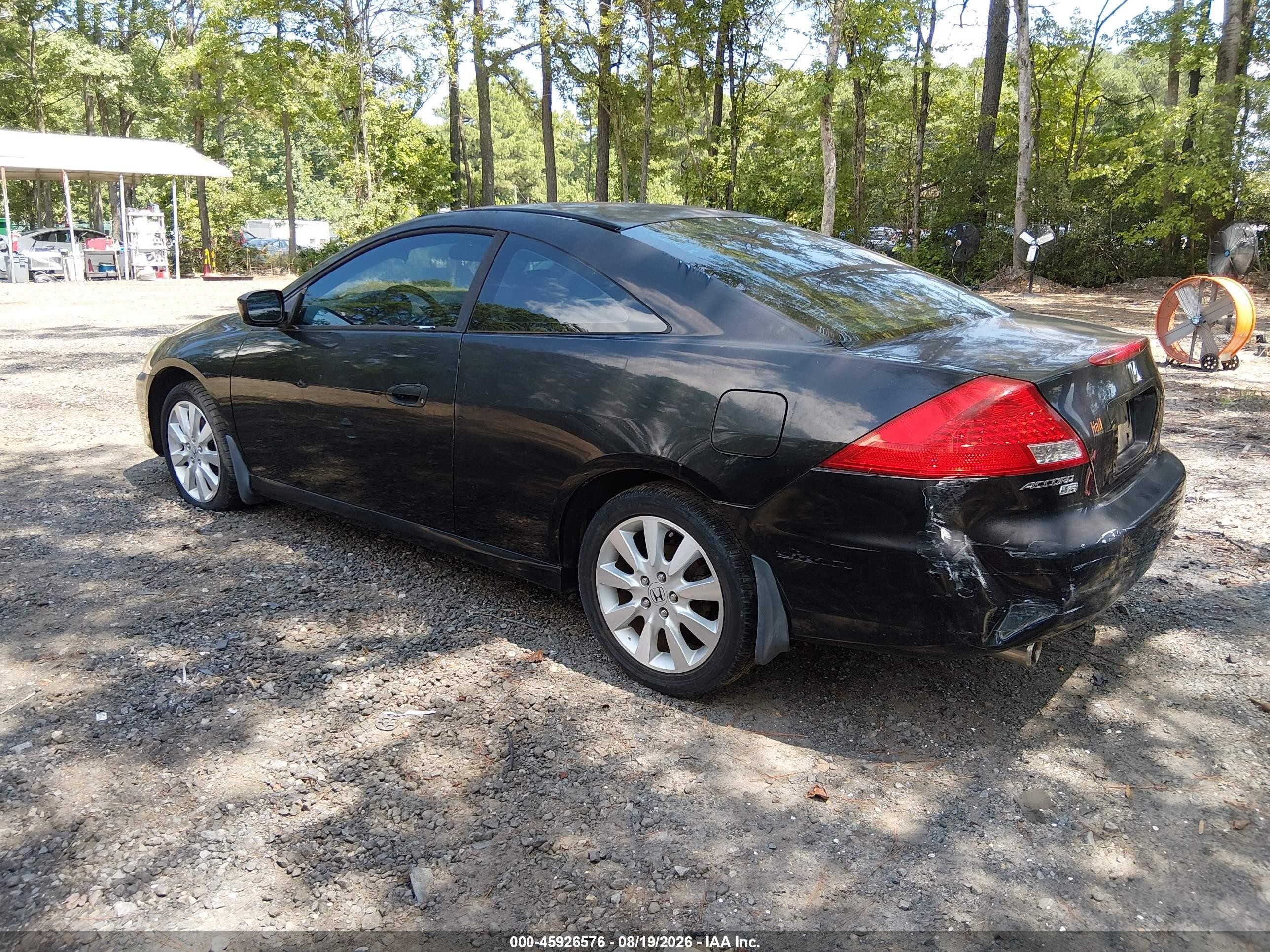 2007 Honda Accord 3.0 Lx Black vin: 1HGCM82247A000460