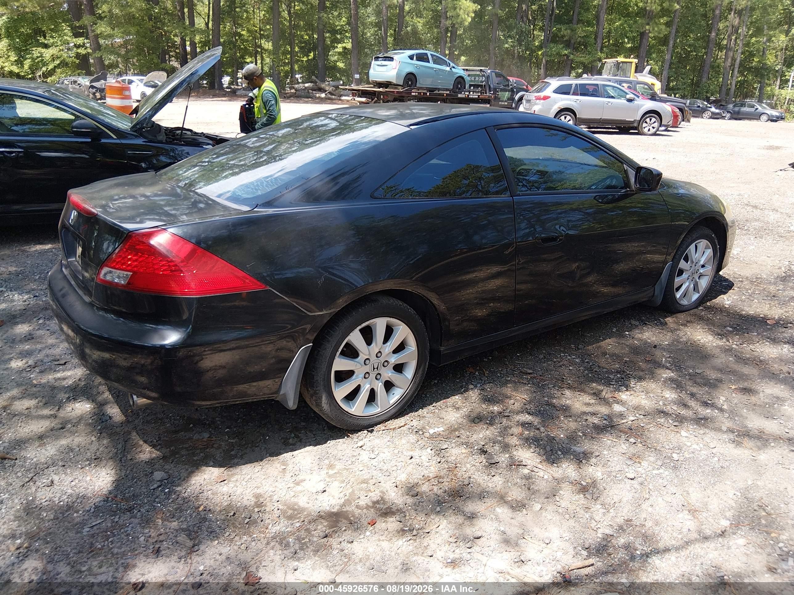 2007 Honda Accord 3.0 Lx Black vin: 1HGCM82247A000460