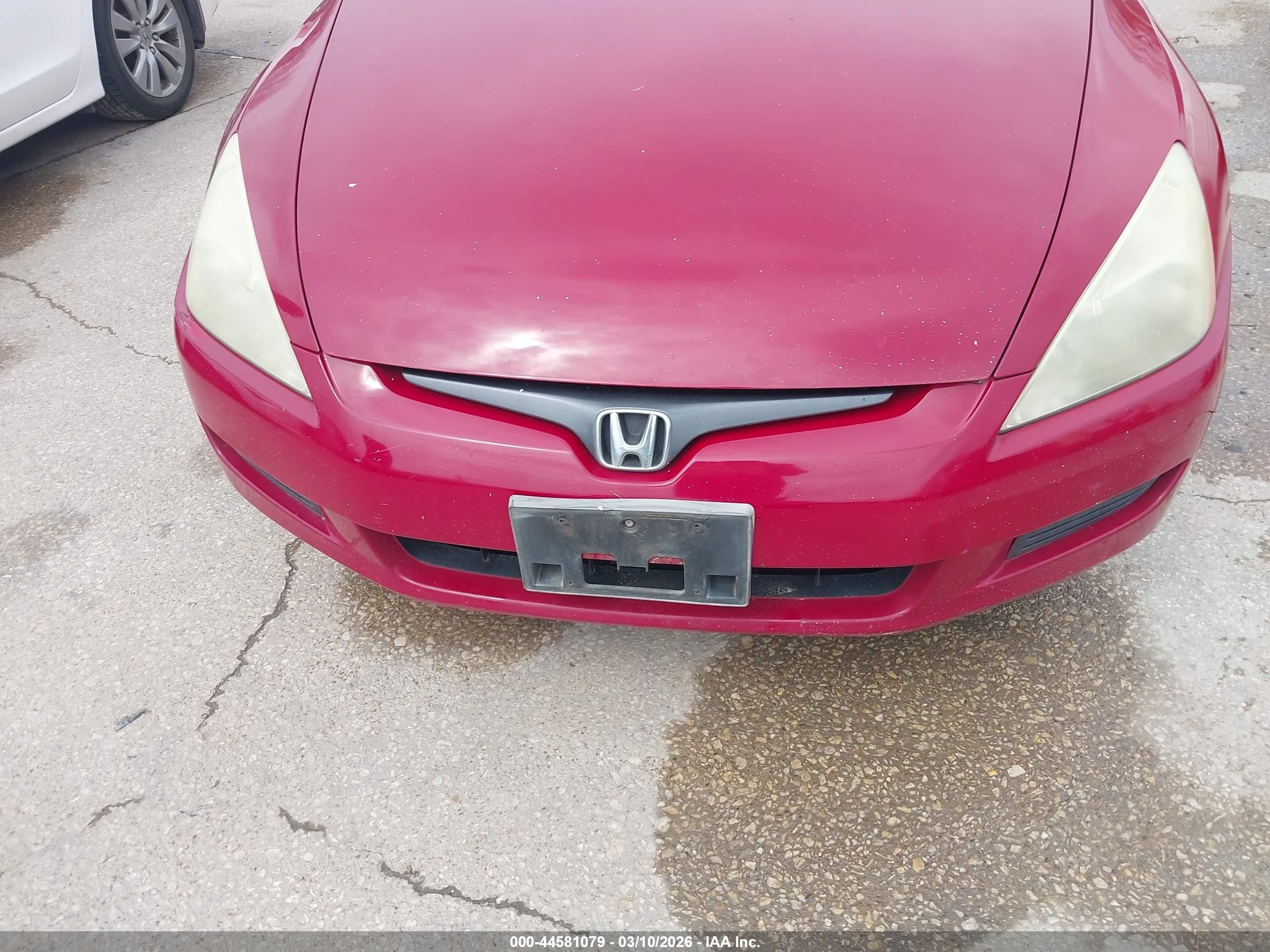 2005 Honda Accord Cpe Ex-l V6 Red vin: 1HGCM82605A012329