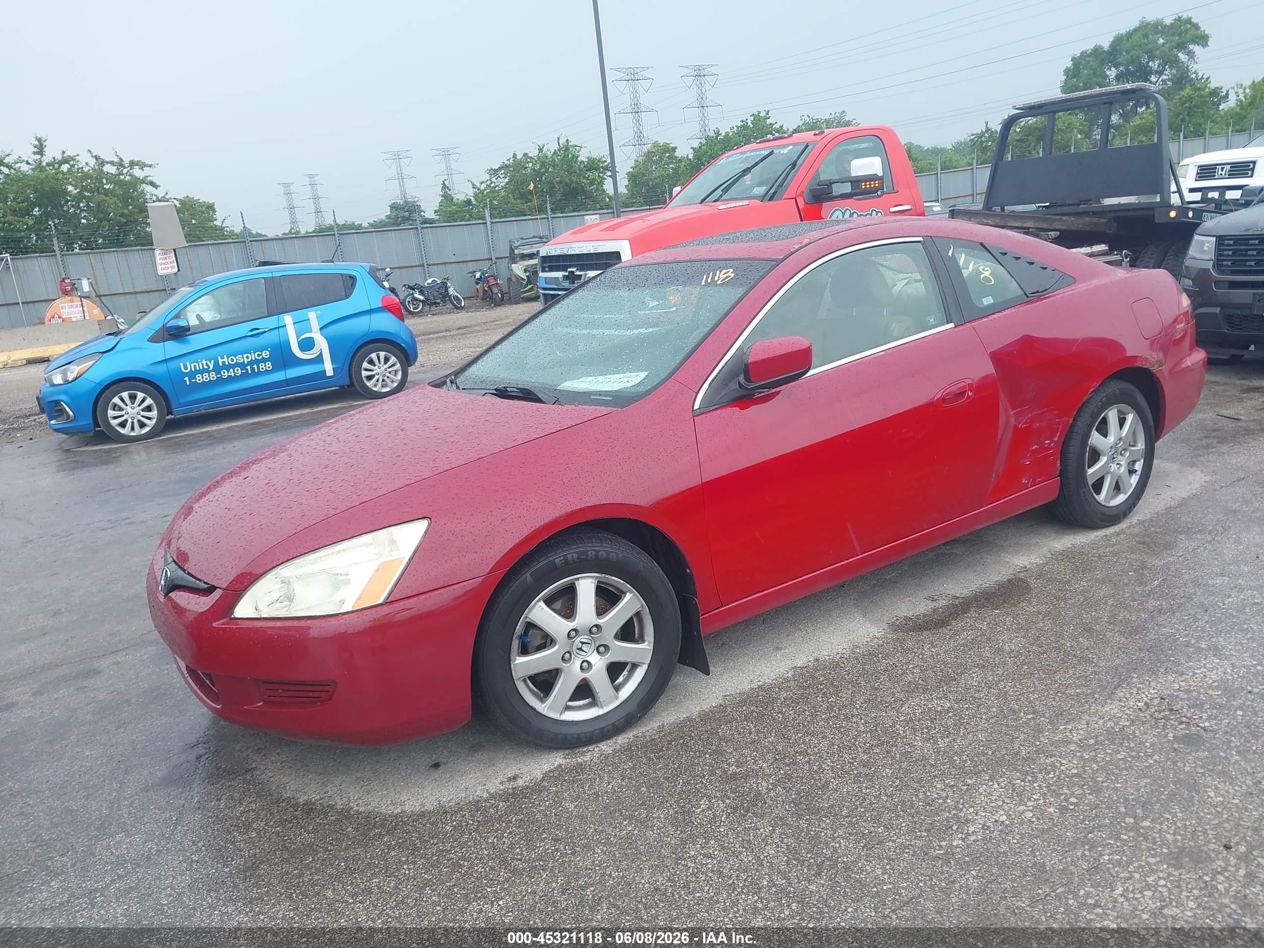 2005 Honda Accord 3.0 Ex Red vin: 1HGCM82605A013609
