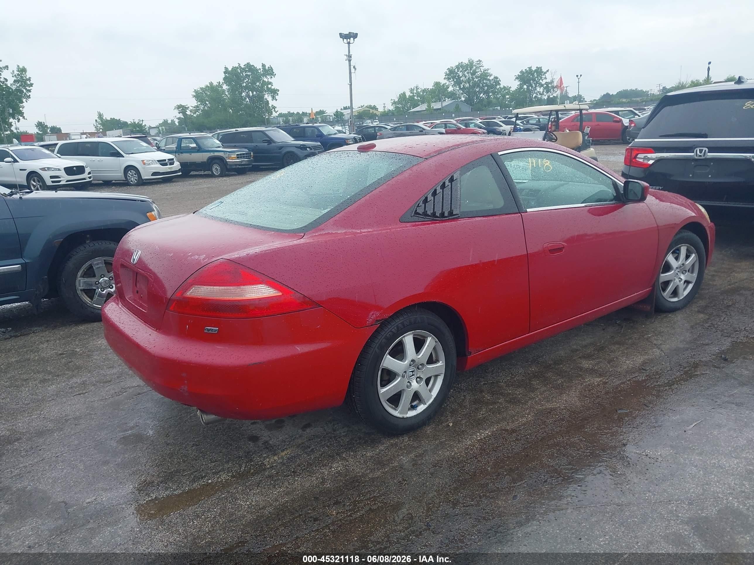2005 Honda Accord 3.0 Ex Red vin: 1HGCM82605A013609