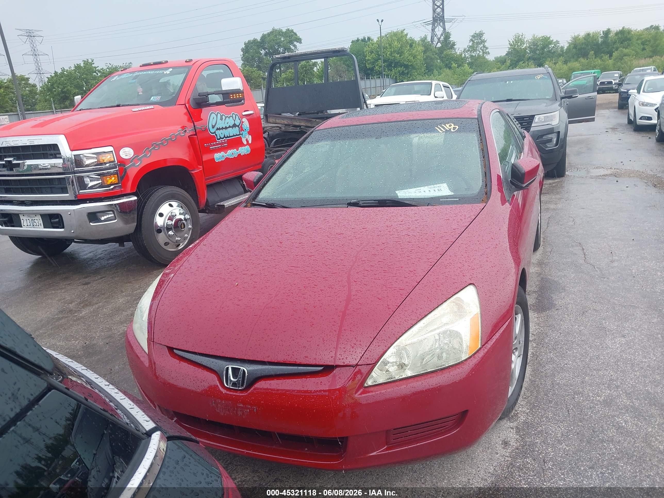 2005 Honda Accord 3.0 Ex Red vin: 1HGCM82605A013609