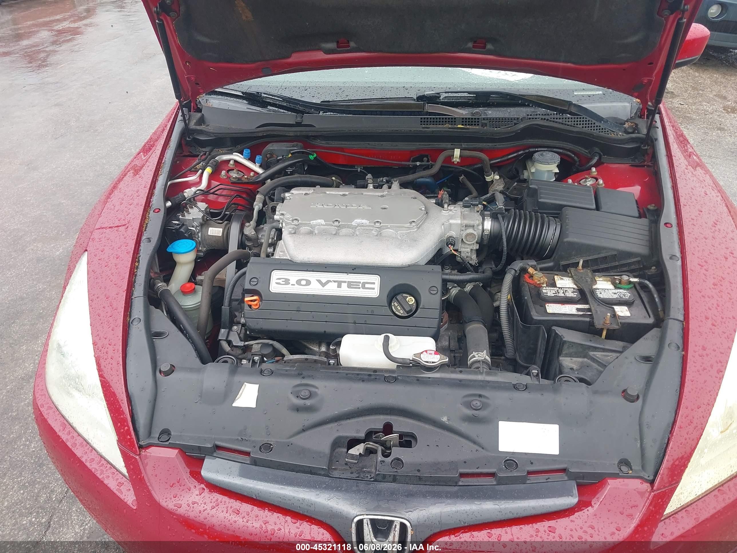 2005 Honda Accord 3.0 Ex Red vin: 1HGCM82605A013609