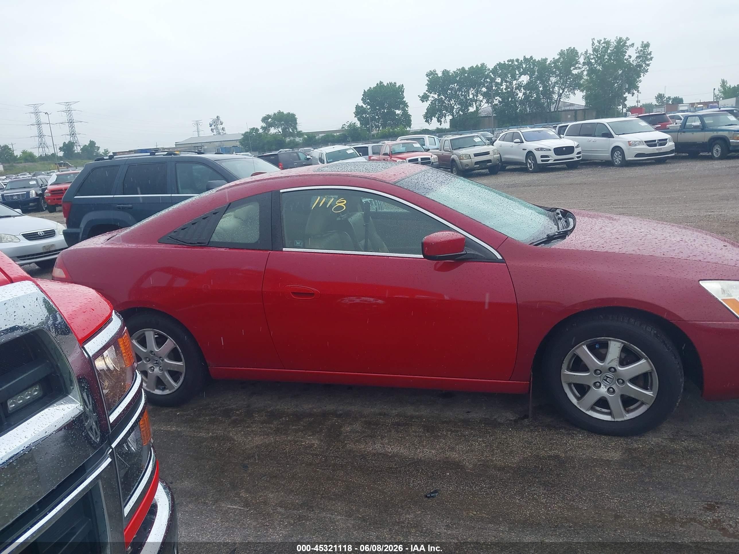 2005 Honda Accord 3.0 Ex Red vin: 1HGCM82605A013609