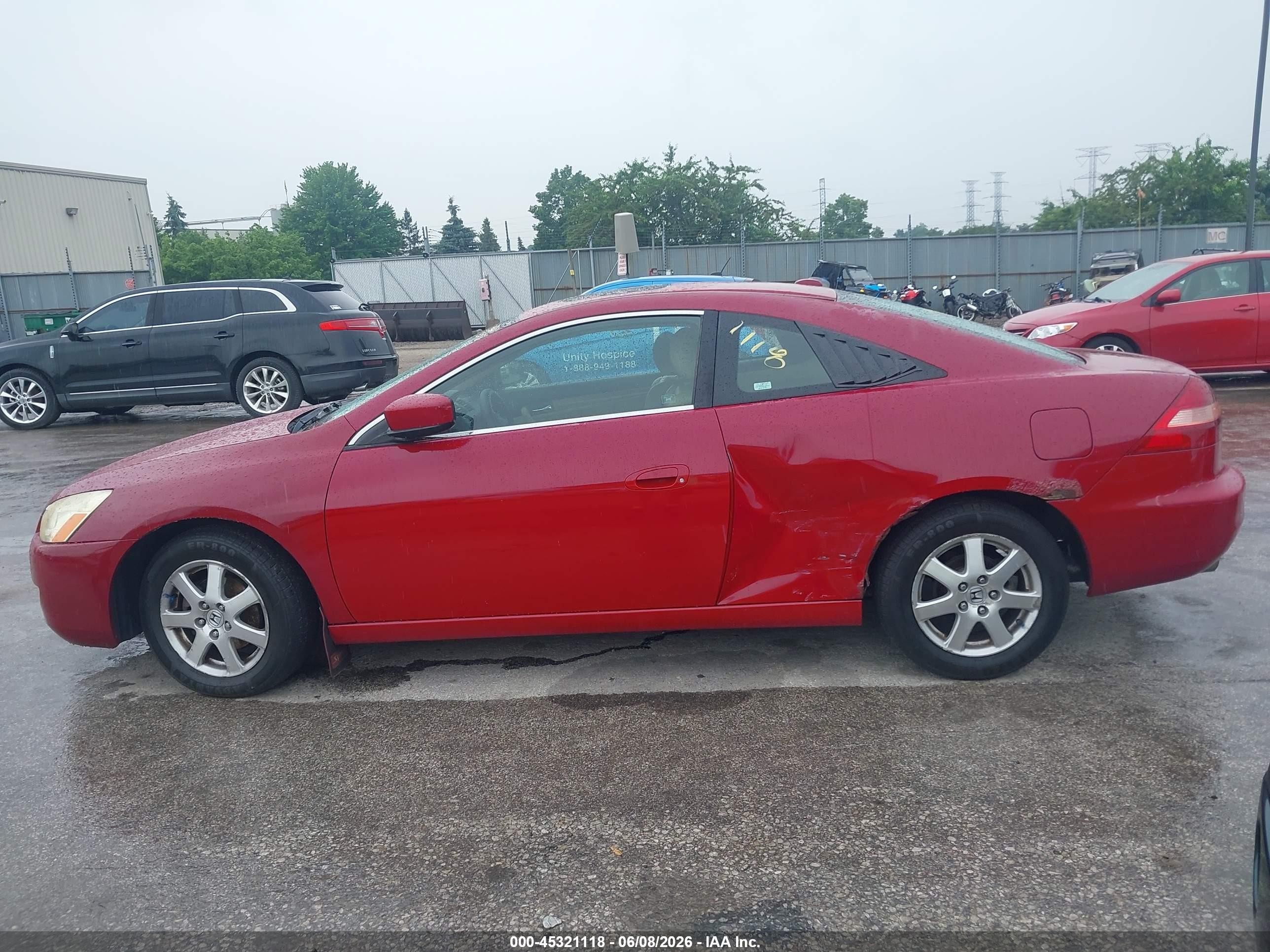 2005 Honda Accord 3.0 Ex Red vin: 1HGCM82605A013609