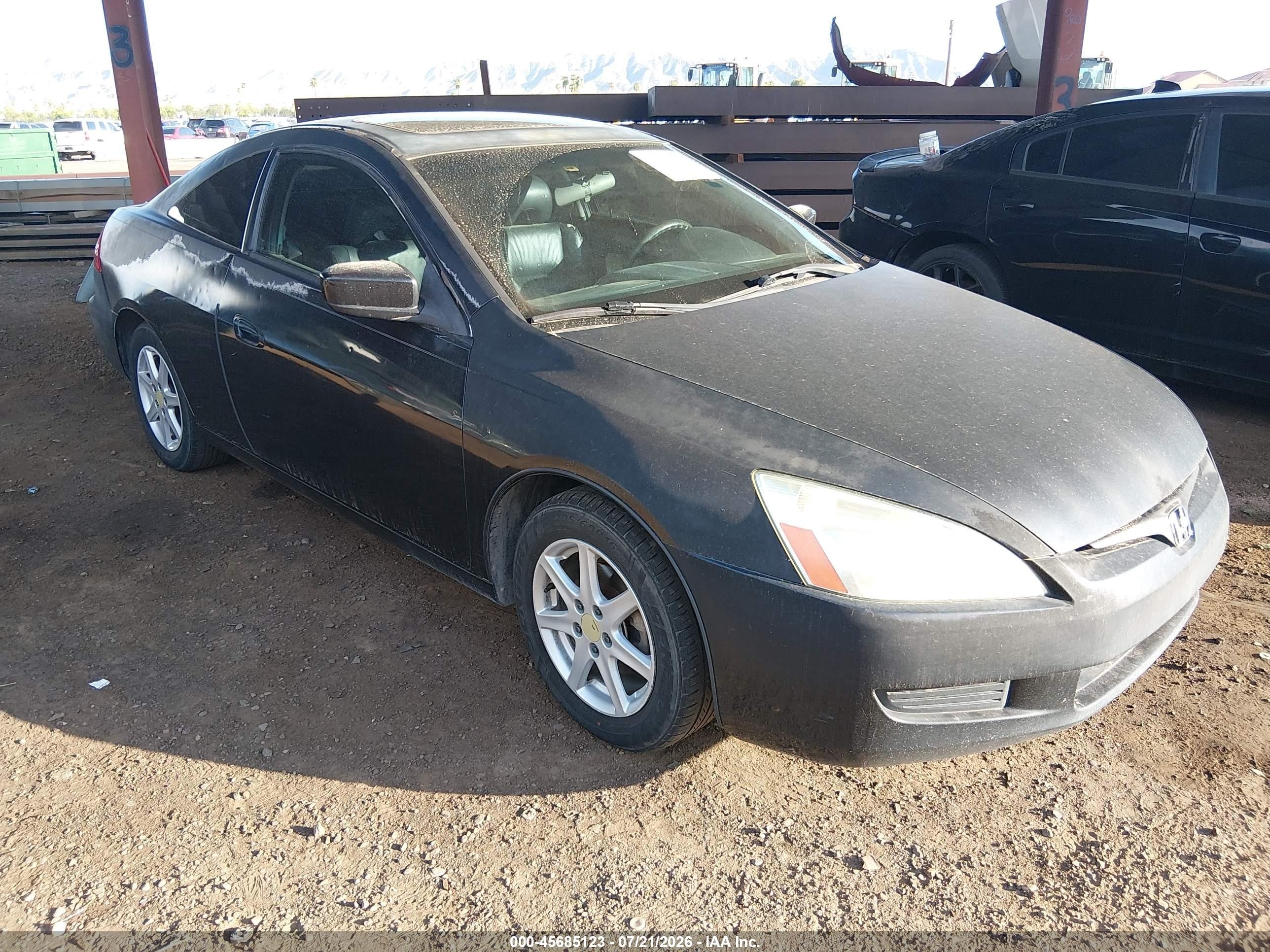 2003 Honda Accord Cpe Ex Black vin: 1HGCM82613A007766