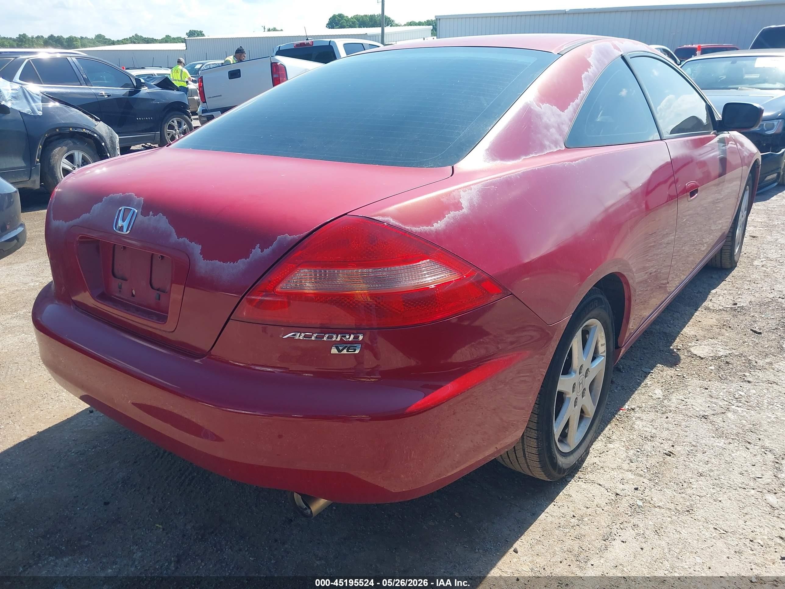 2003 Honda Accord 3.0 Ex Red vin: 1HGCM82613A011770