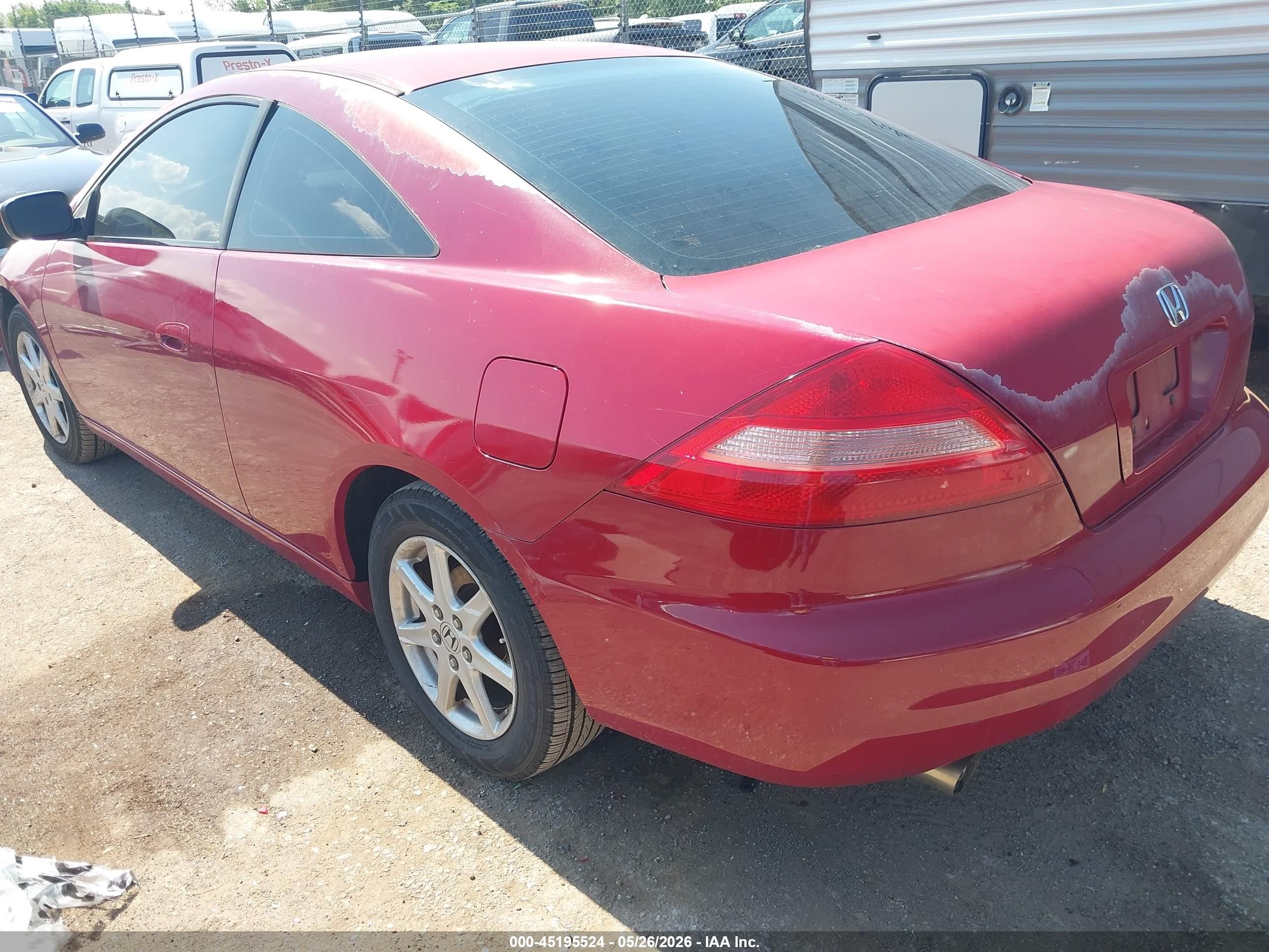 2003 Honda Accord 3.0 Ex Red vin: 1HGCM82613A011770