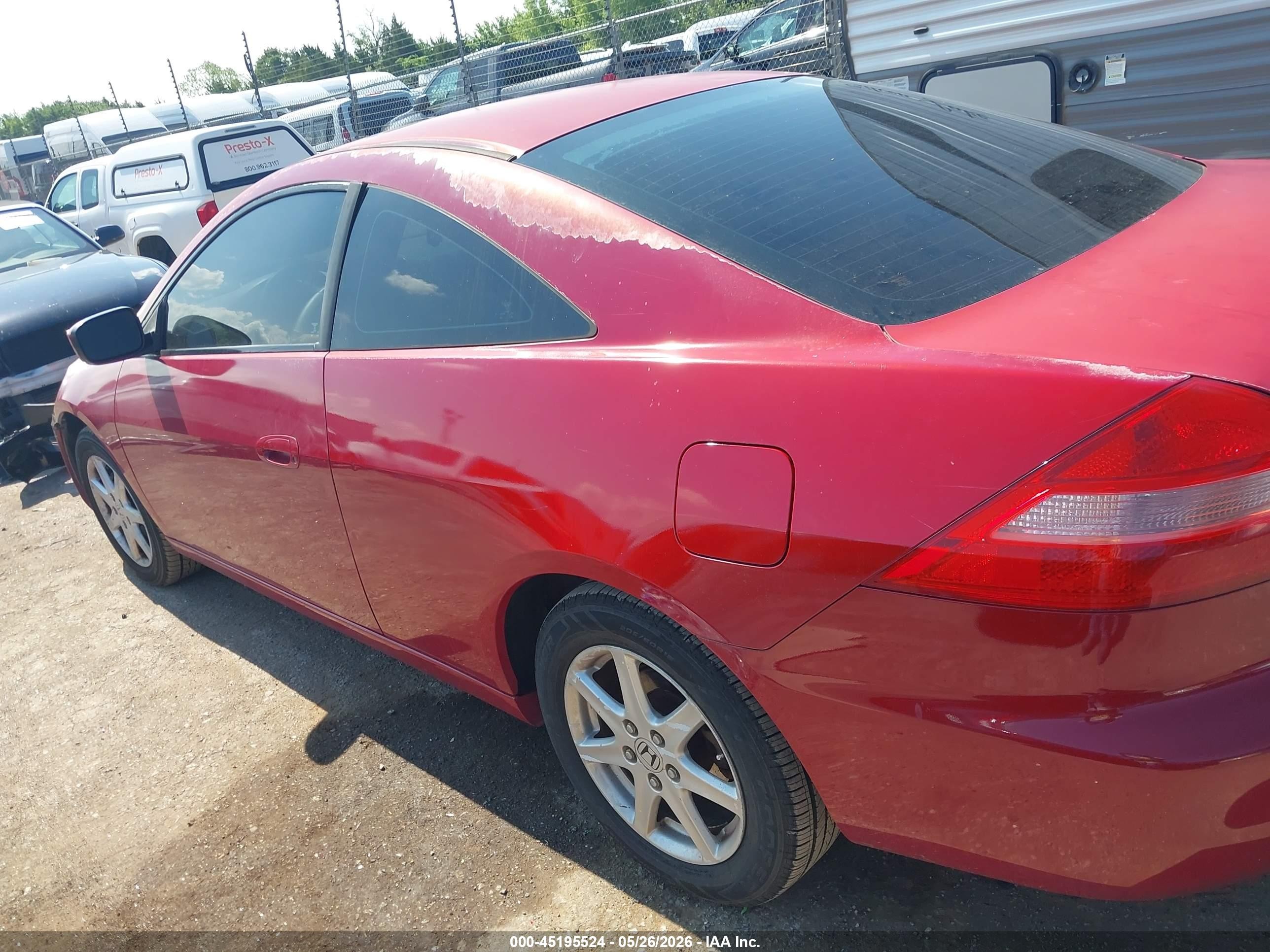 2003 Honda Accord 3.0 Ex Red vin: 1HGCM82613A011770