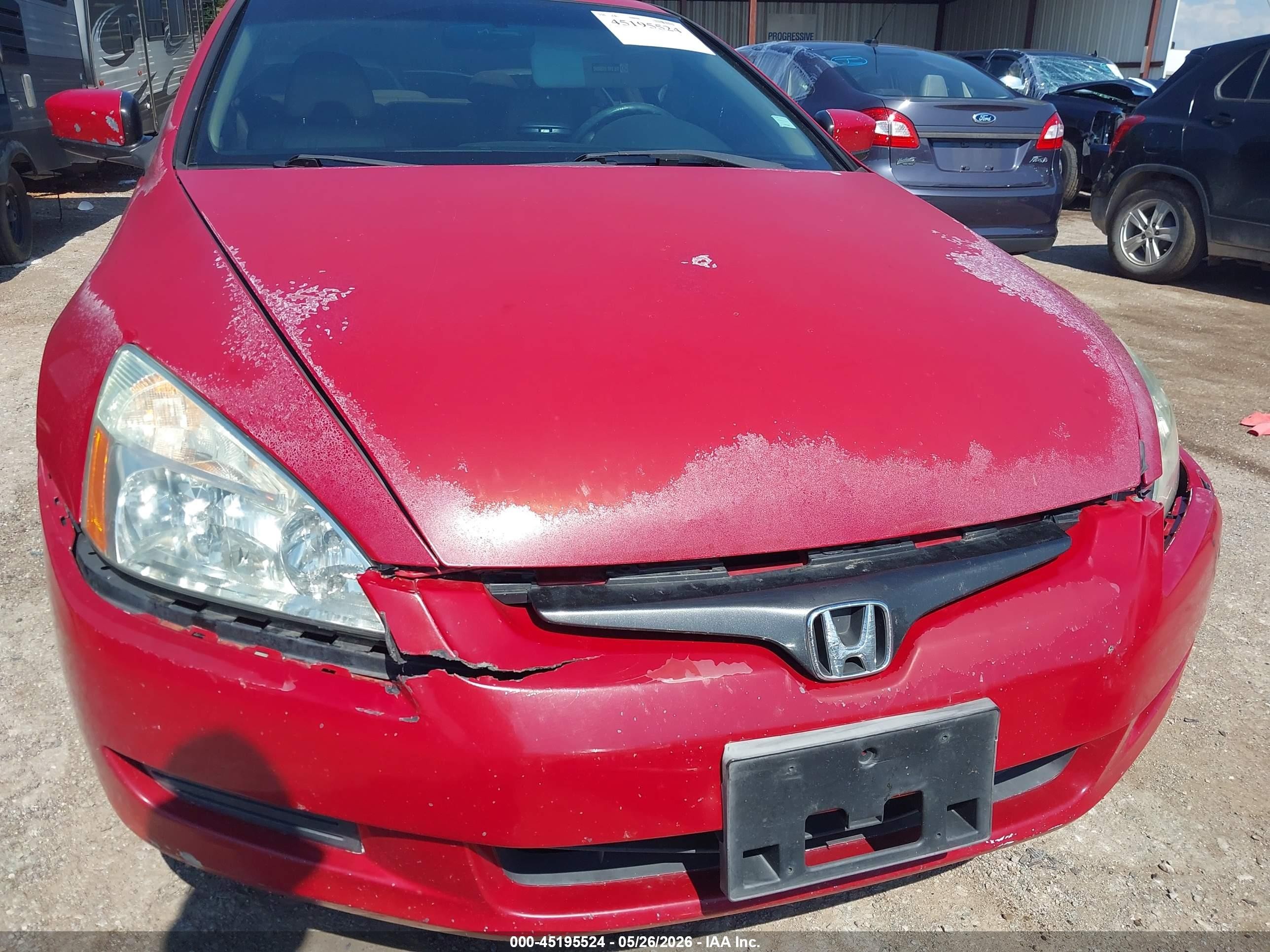 2003 Honda Accord 3.0 Ex Red vin: 1HGCM82613A011770