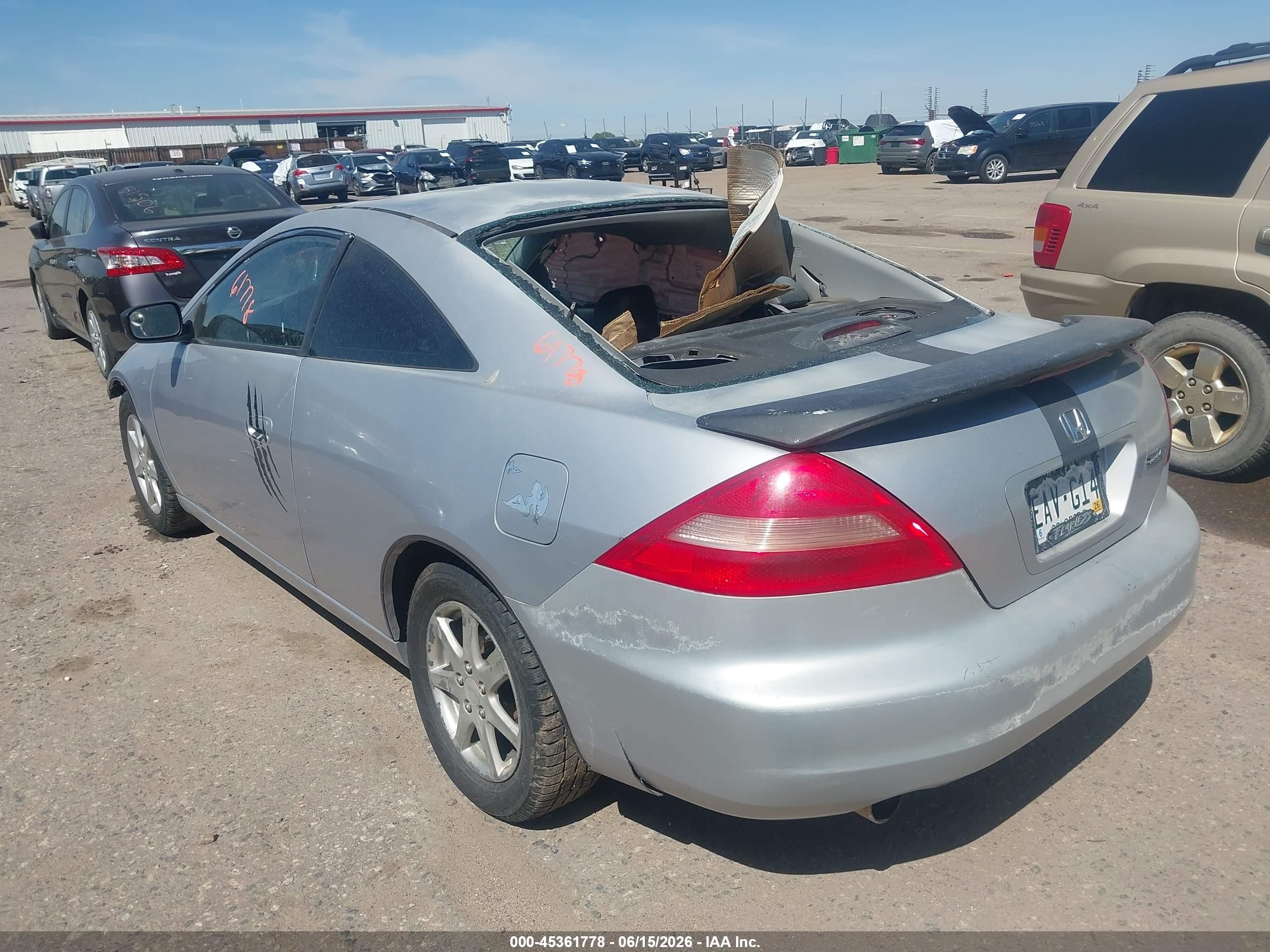 2003 Honda Accord Cpe Ex Серый vin: 1HGCM82613A022378