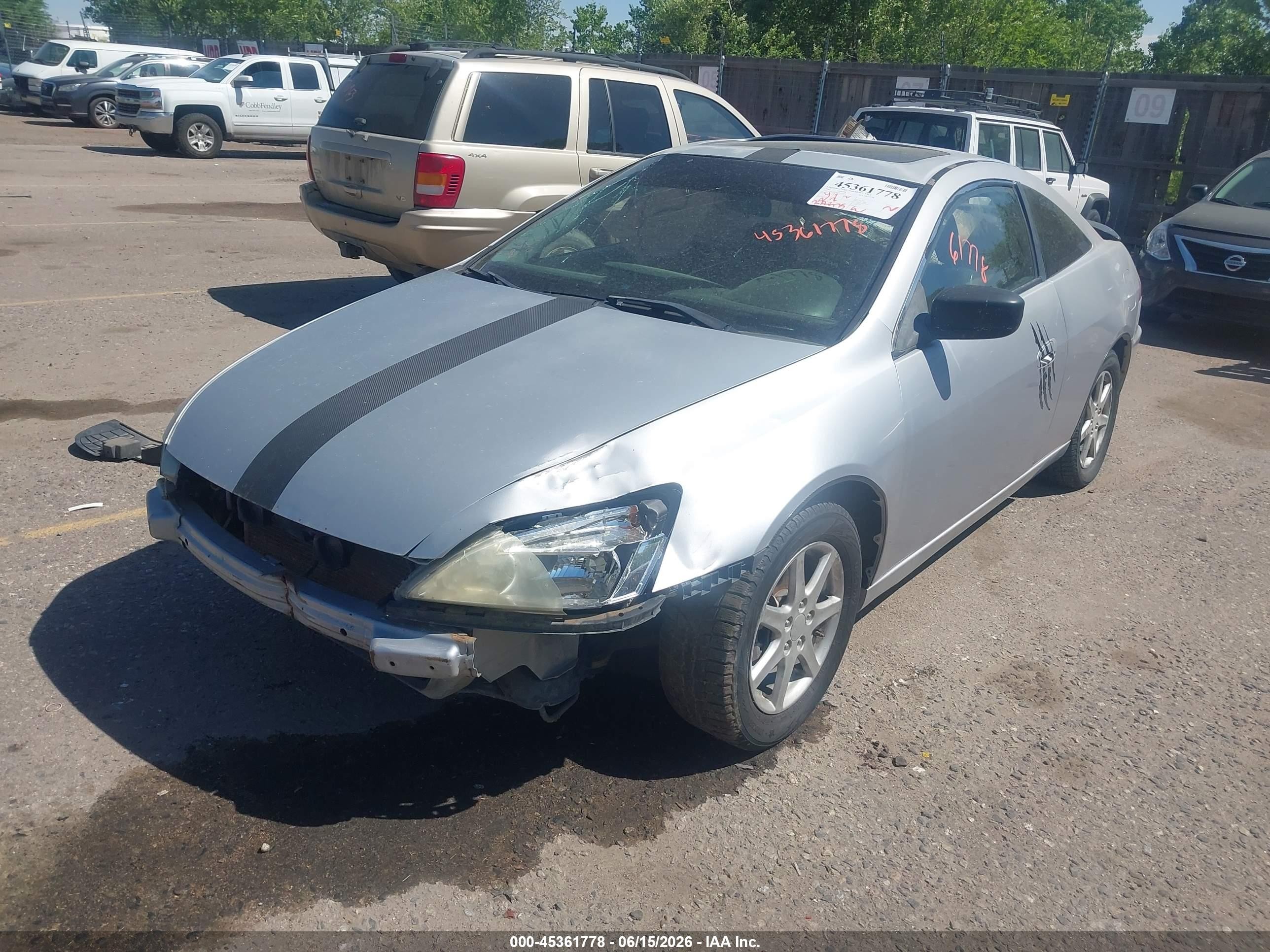 2003 Honda Accord Cpe Ex Серый vin: 1HGCM82613A022378