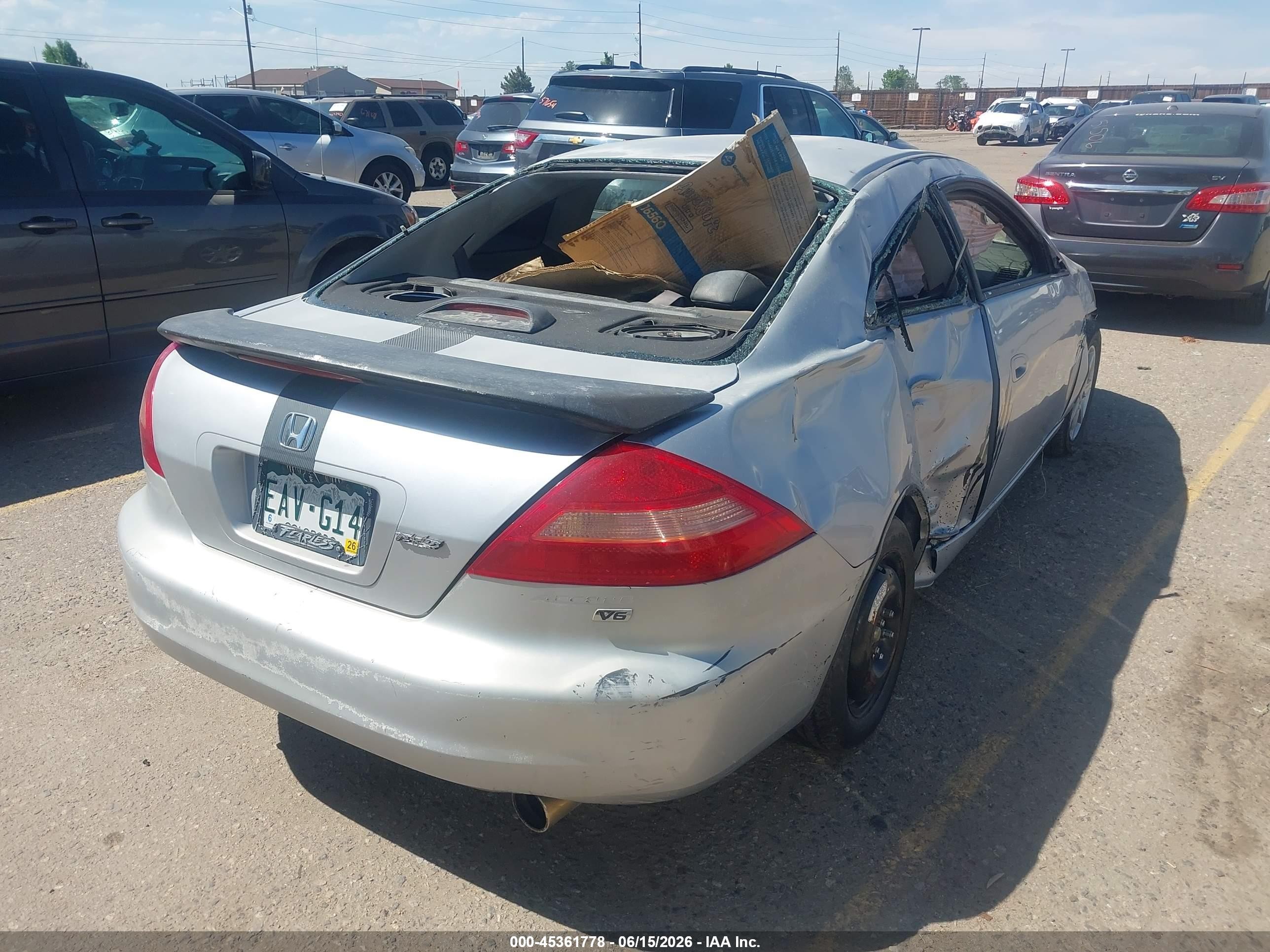 2003 Honda Accord Cpe Ex Серый vin: 1HGCM82613A022378