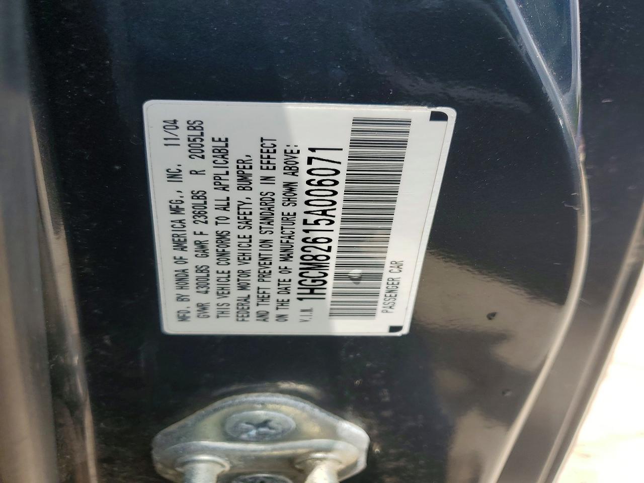 2005 Honda Accord Ex Gray vin: 1HGCM82615A006071