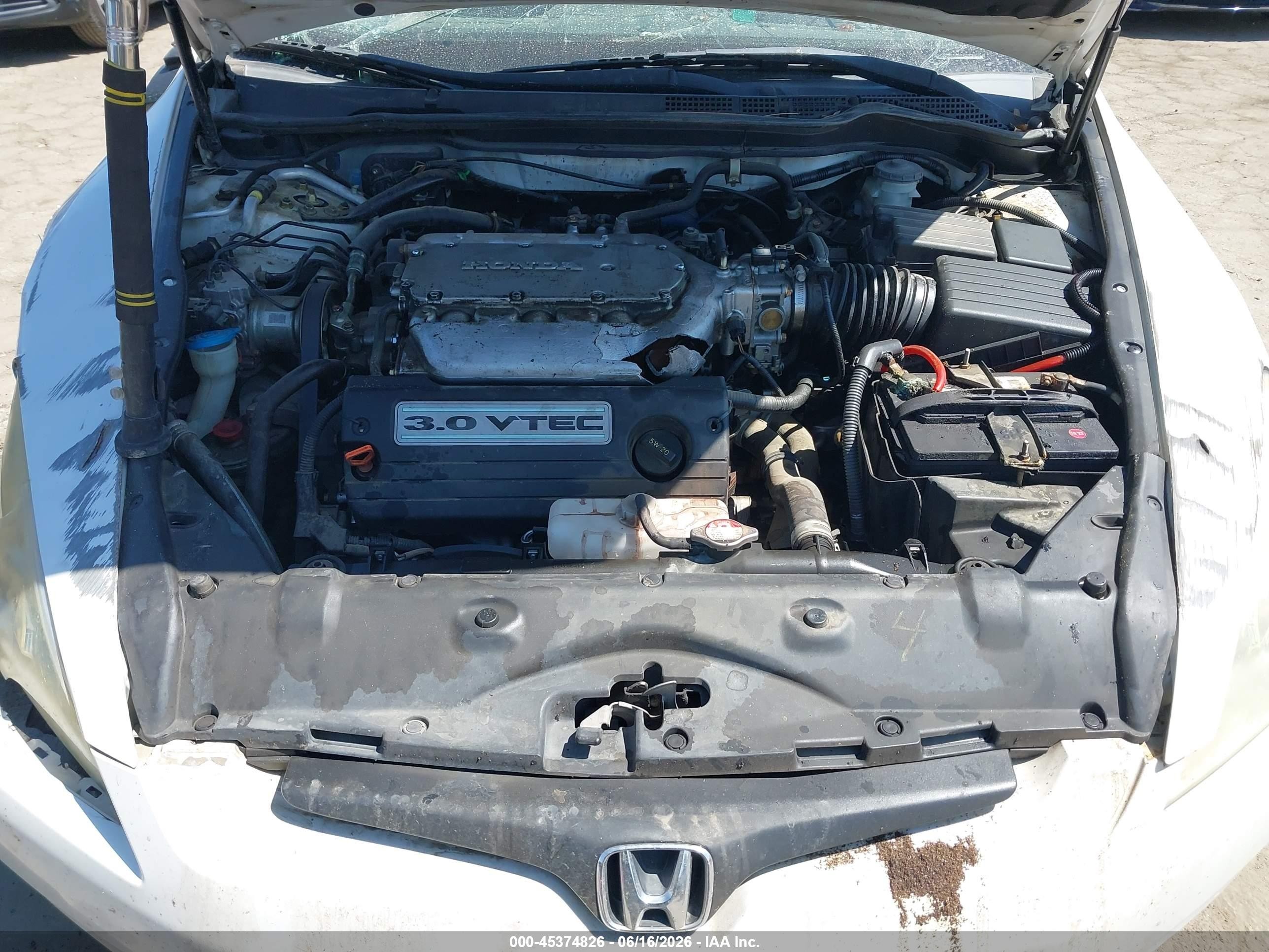 2003 Honda Accord Cpe Ex White vin: 1HGCM82623A023846
