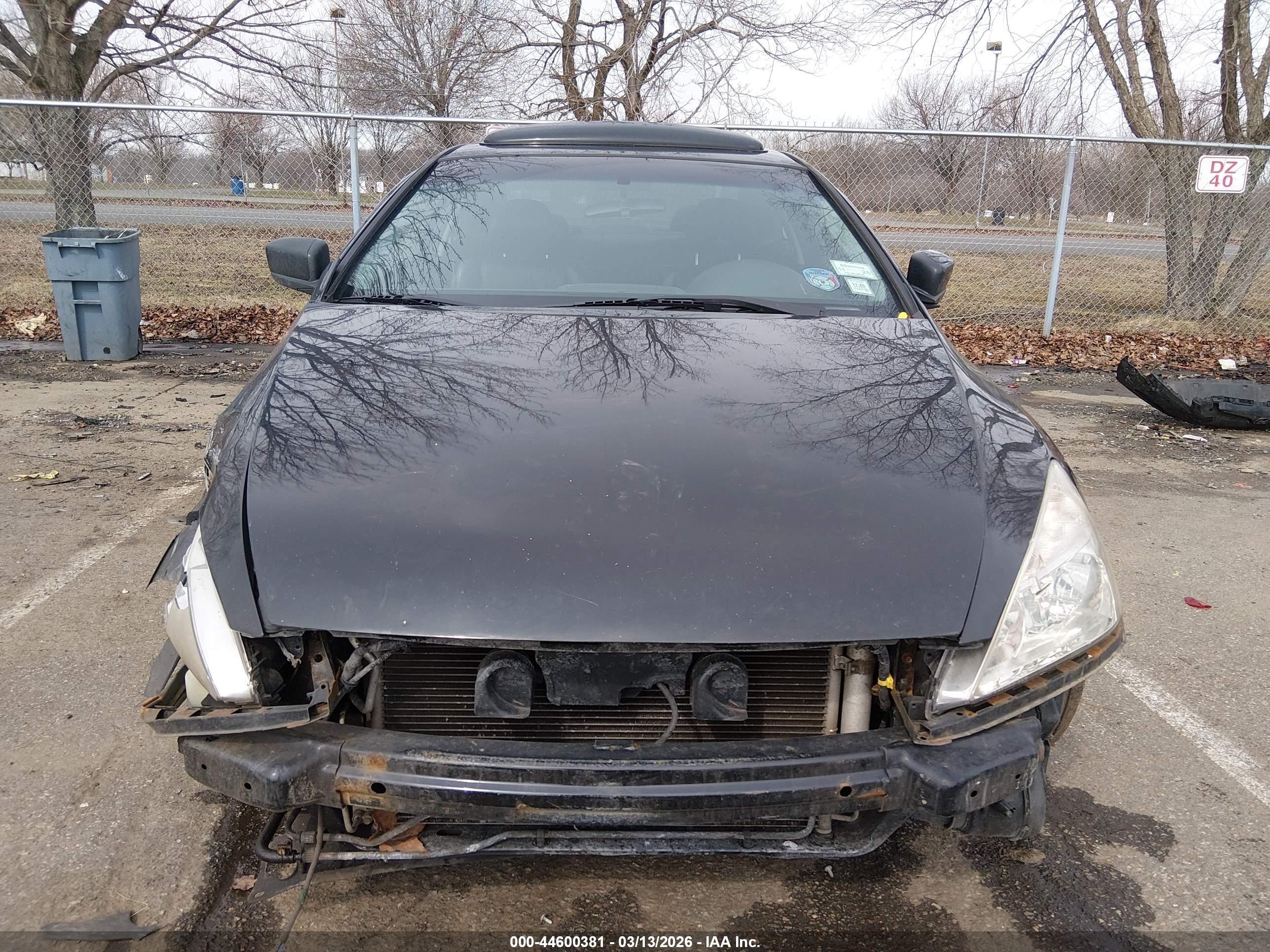 2005 Honda Accord Cpe Ex-l V6 Black vin: 1HGCM82625A003549