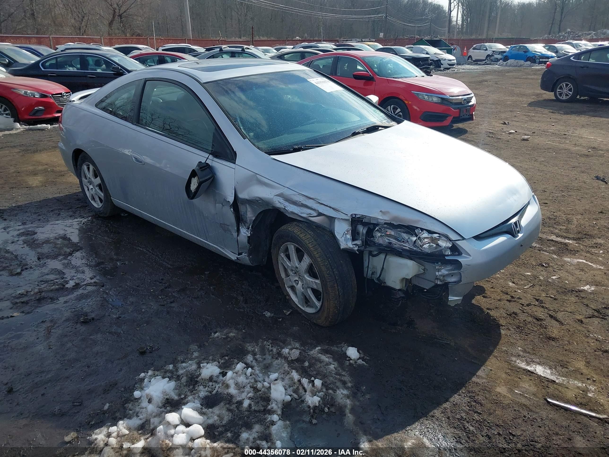2005 Honda Accord Cpe Ex-l V6 Silver vin: 1HGCM82625A006824
