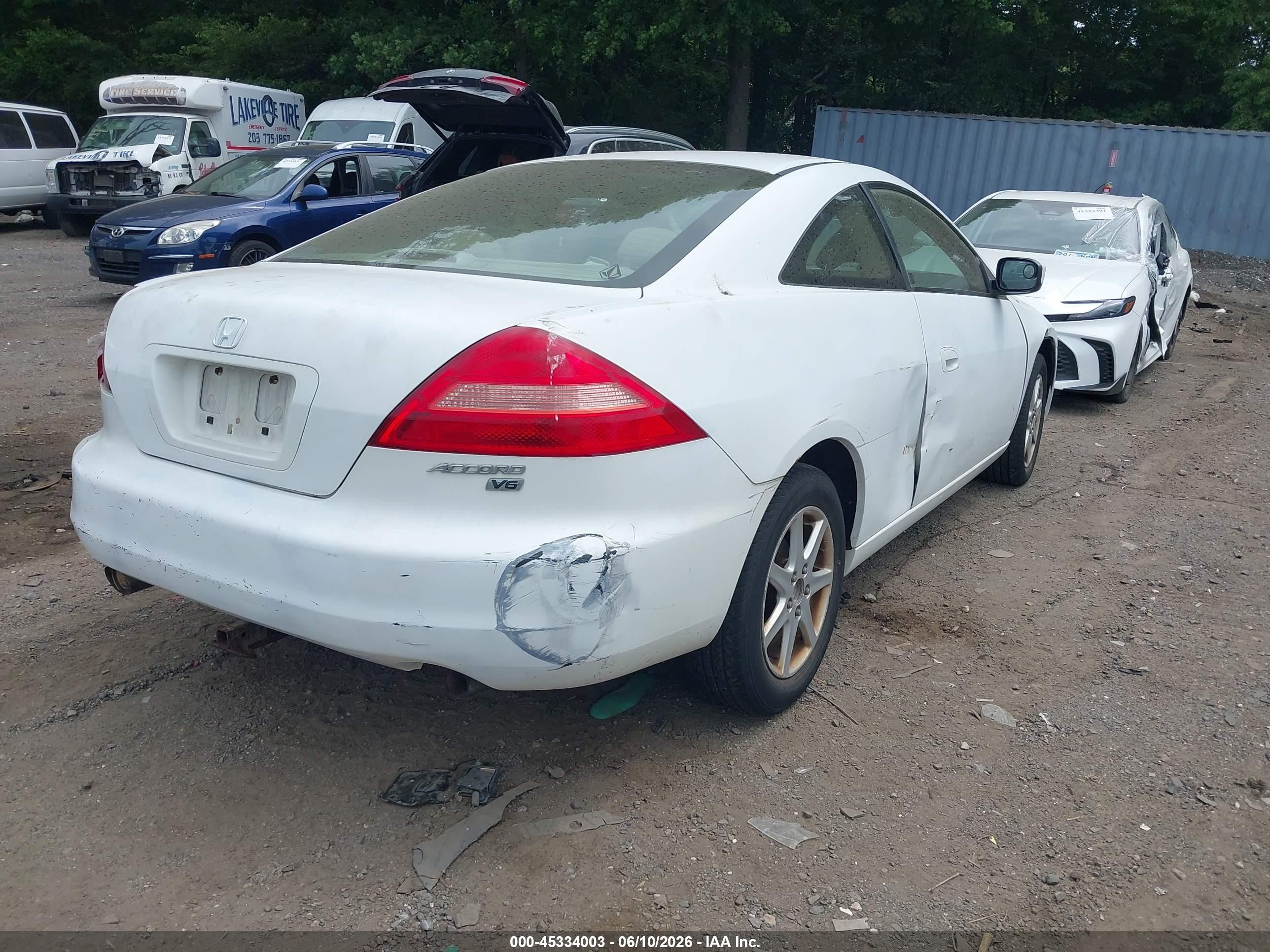 2003 Honda Accord 3.0 Ex White vin: 1HGCM82633A036895