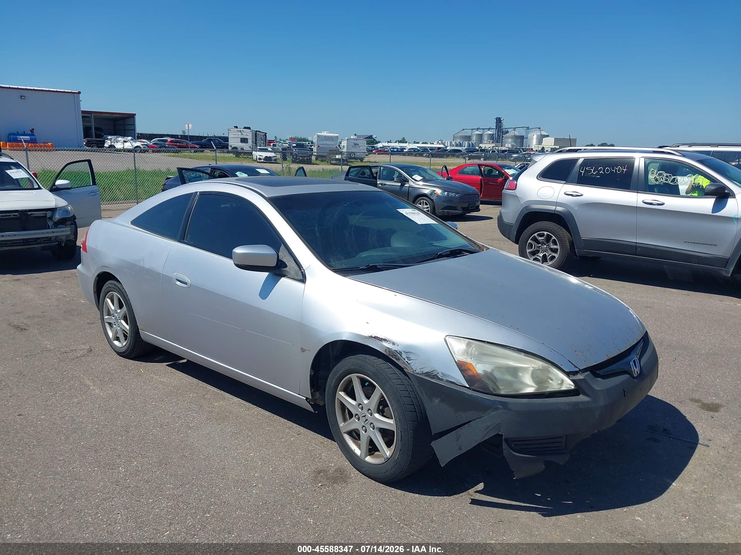 2003 Honda Accord Cpe Ex Silver vin: 1HGCM82653A037904