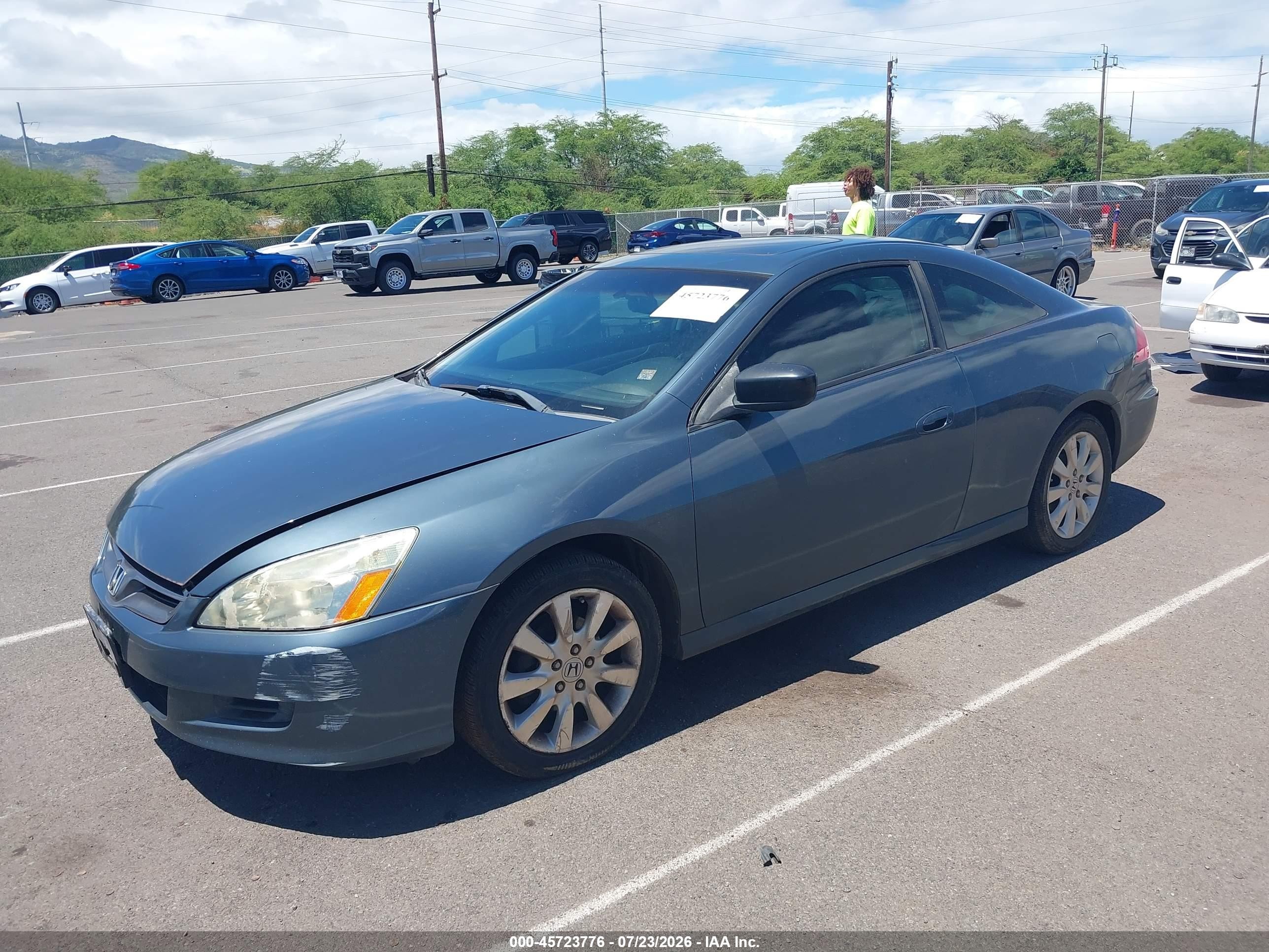 2007 Honda Accord 3.0 Ex Blue vin: 1HGCM82657A005346