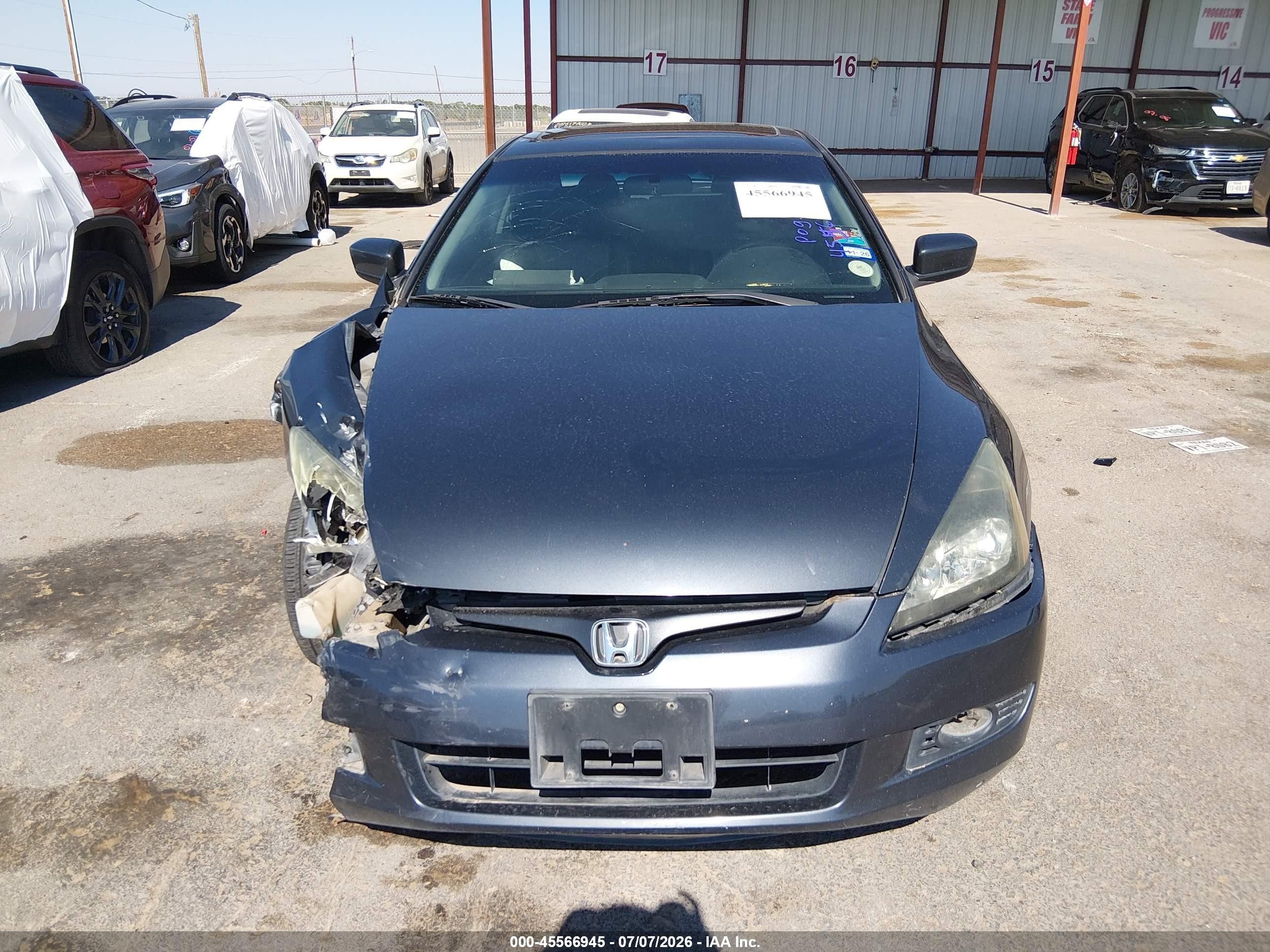 2003 Honda Accord Cpe Ex Gray vin: 1HGCM82663A004927
