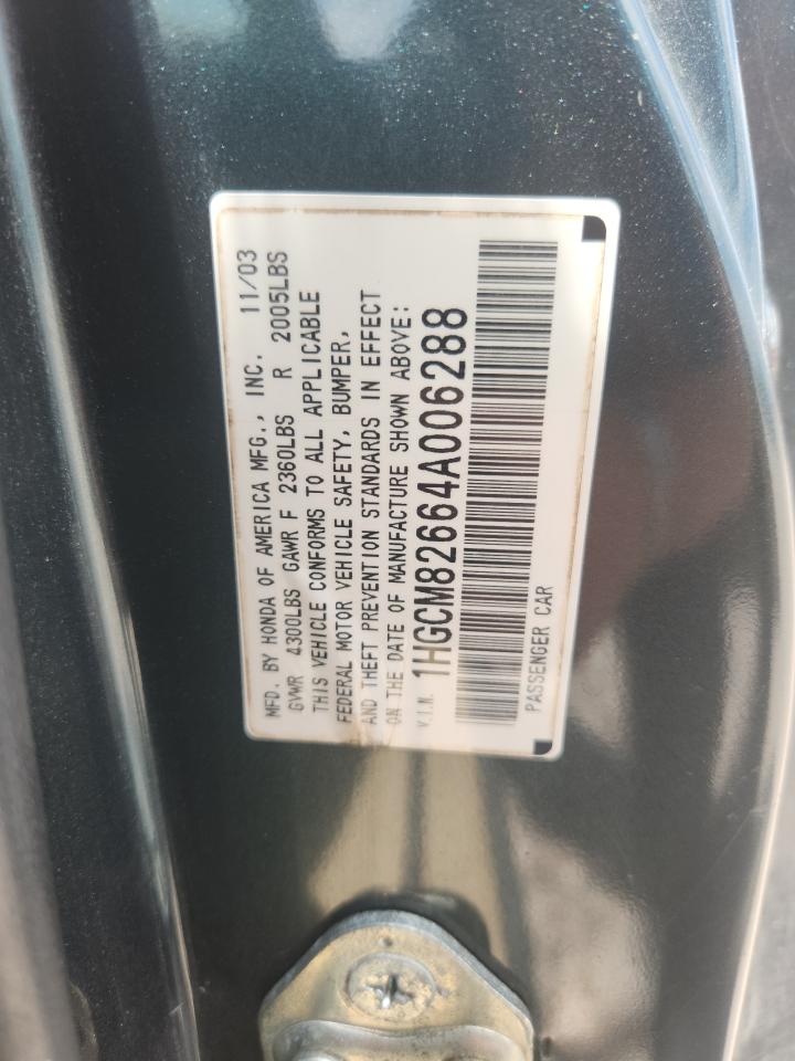 2004 Honda Accord Ex Gray vin: 1HGCM82664A006288