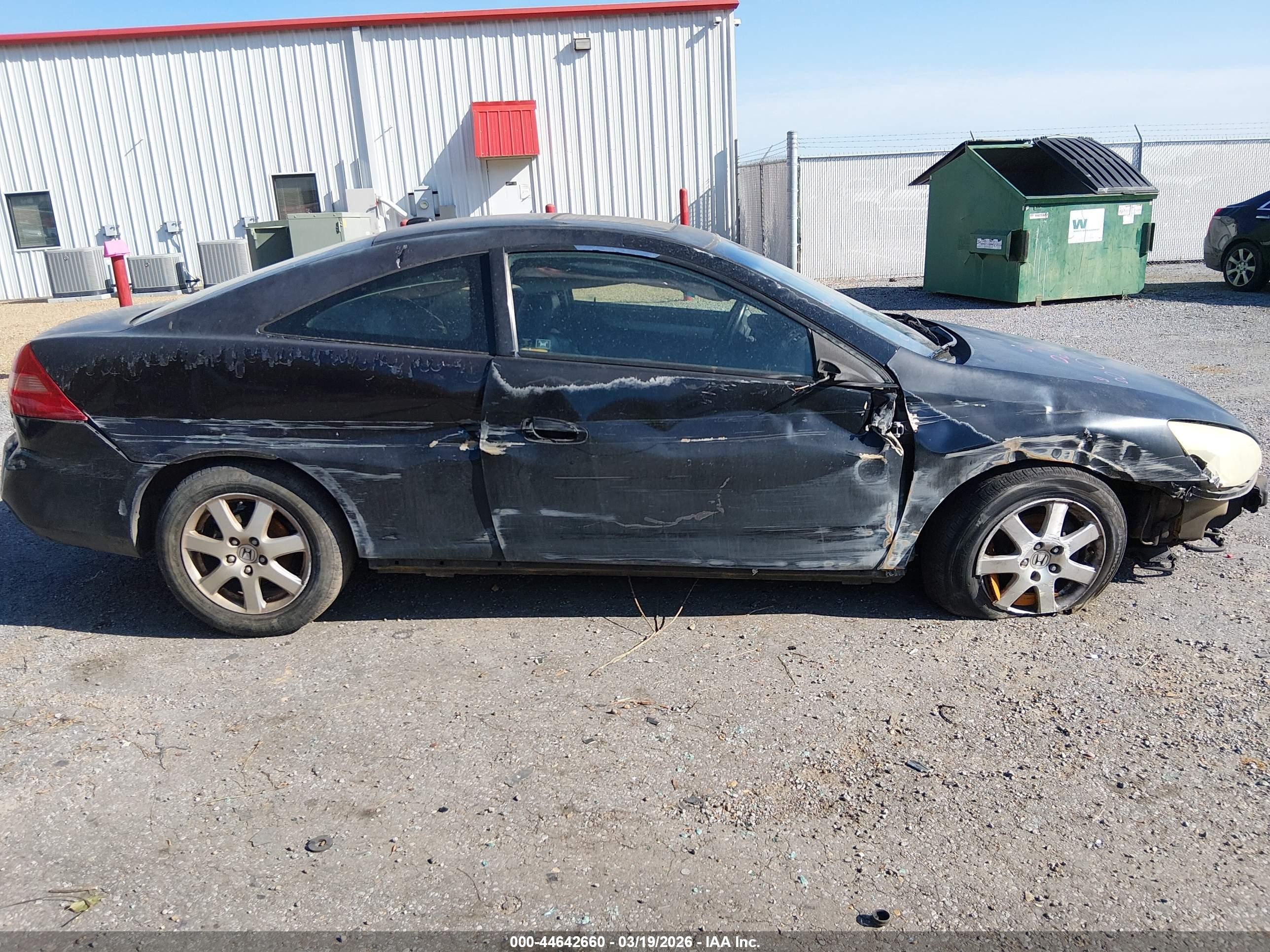 2005 Honda Accord Cpe Ex-l V6 Black vin: 1HGCM82665A004249